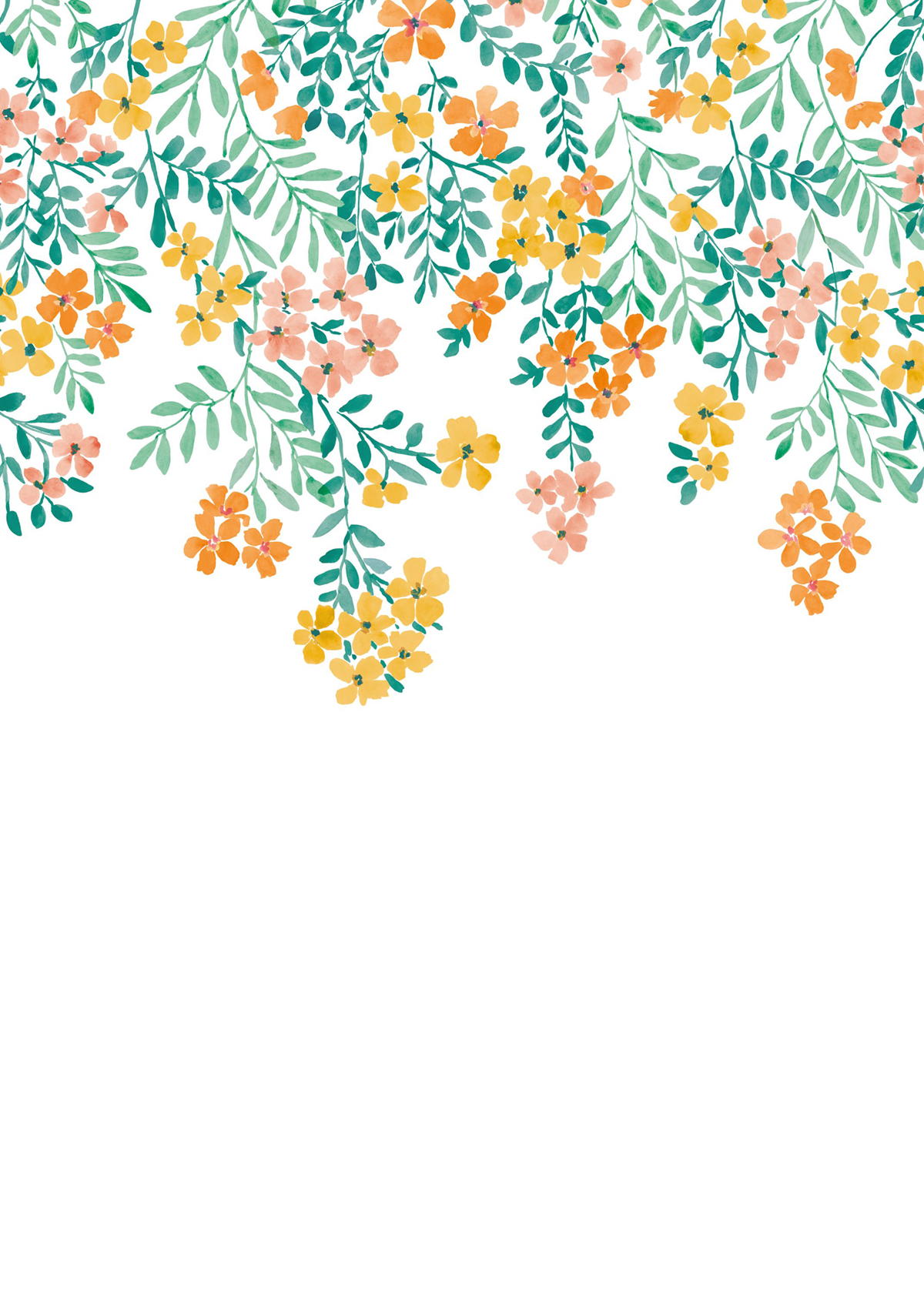 Papier peint panoramique Cascade Fleurs Flowerfalls orange M 200X280 - Pimp My Wall de Casélio | Réf. PMW104632303