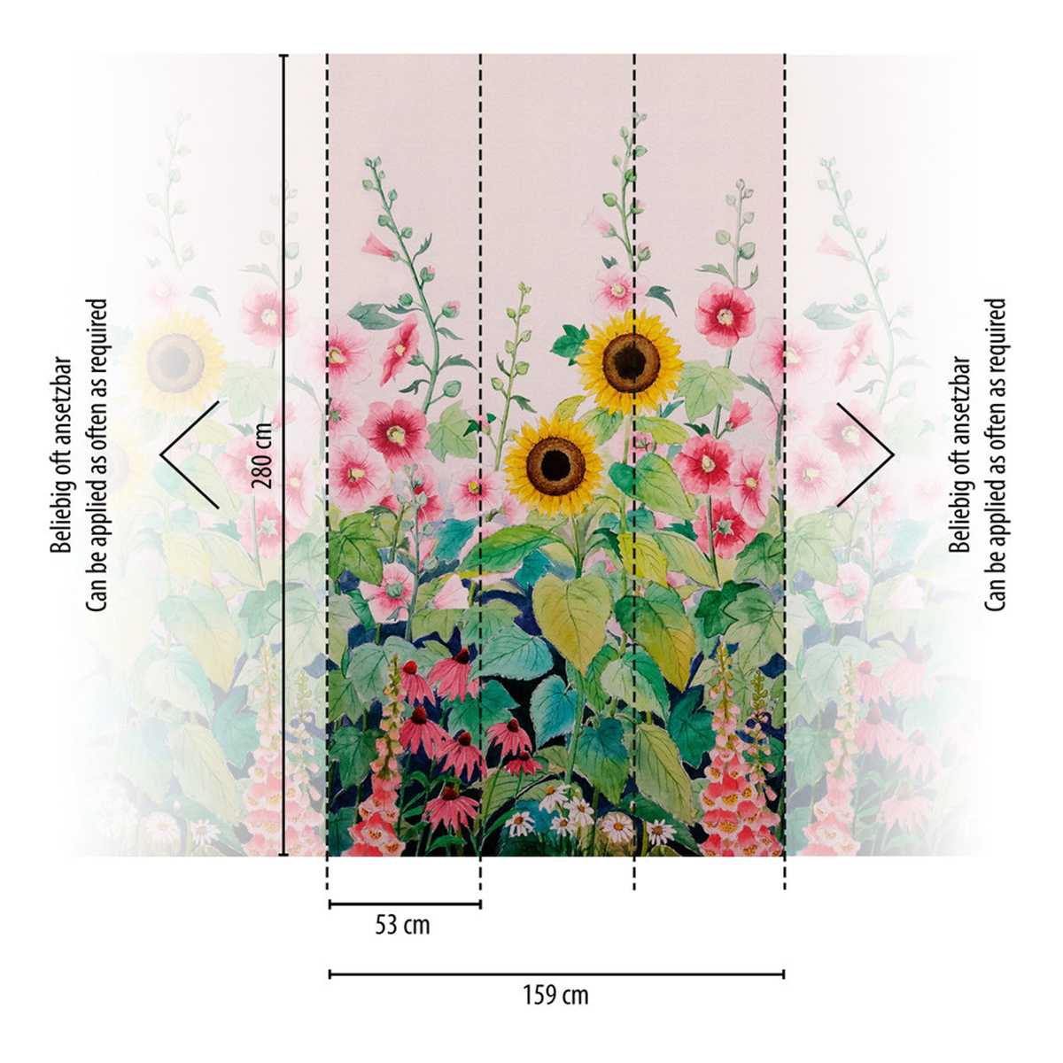 Papier peint panoramique Fleur Champs Tournesol - The Wall 3 d'A.S. Création AMB3 | Réf. AS-398831