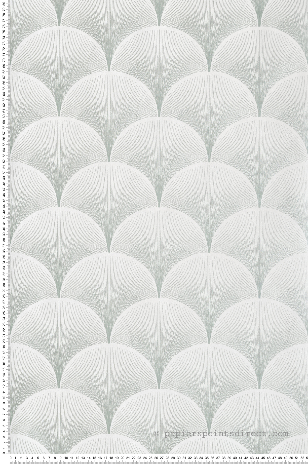 Papier peint Plume de Paon Broadway blanc vert amande - Twenties de Casadéco | Réf. TWNT88667111