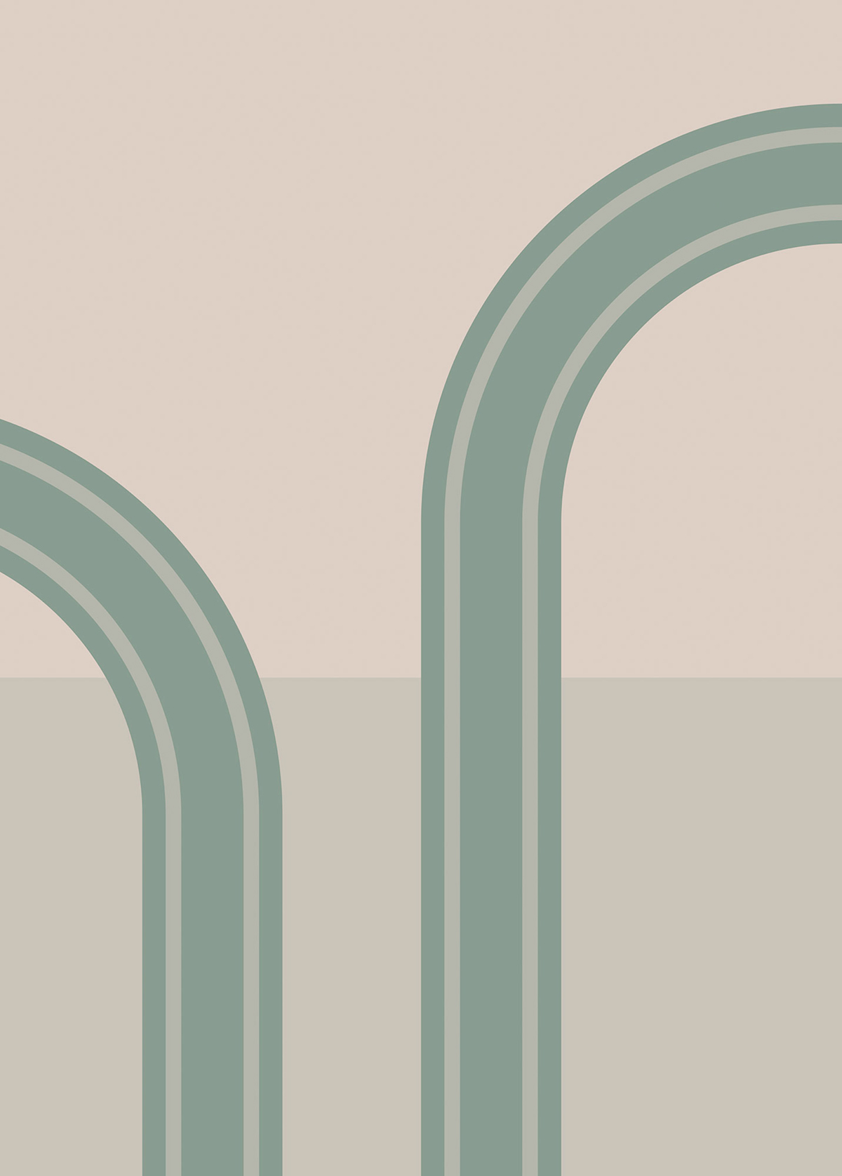 Papier peint panoramique Graphique Loop - Papier Peint Komar Bauhaus