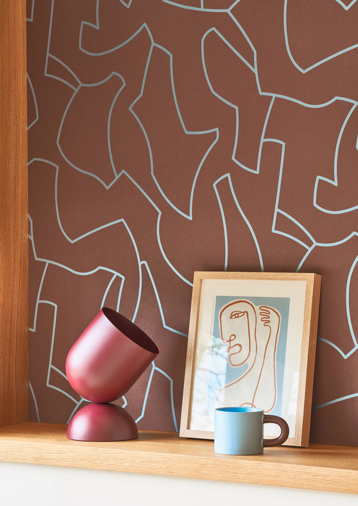 Papier peint Puzzle Maze bordeaux - Color Game de Casadéco AMB2| Réf. GAME200618606