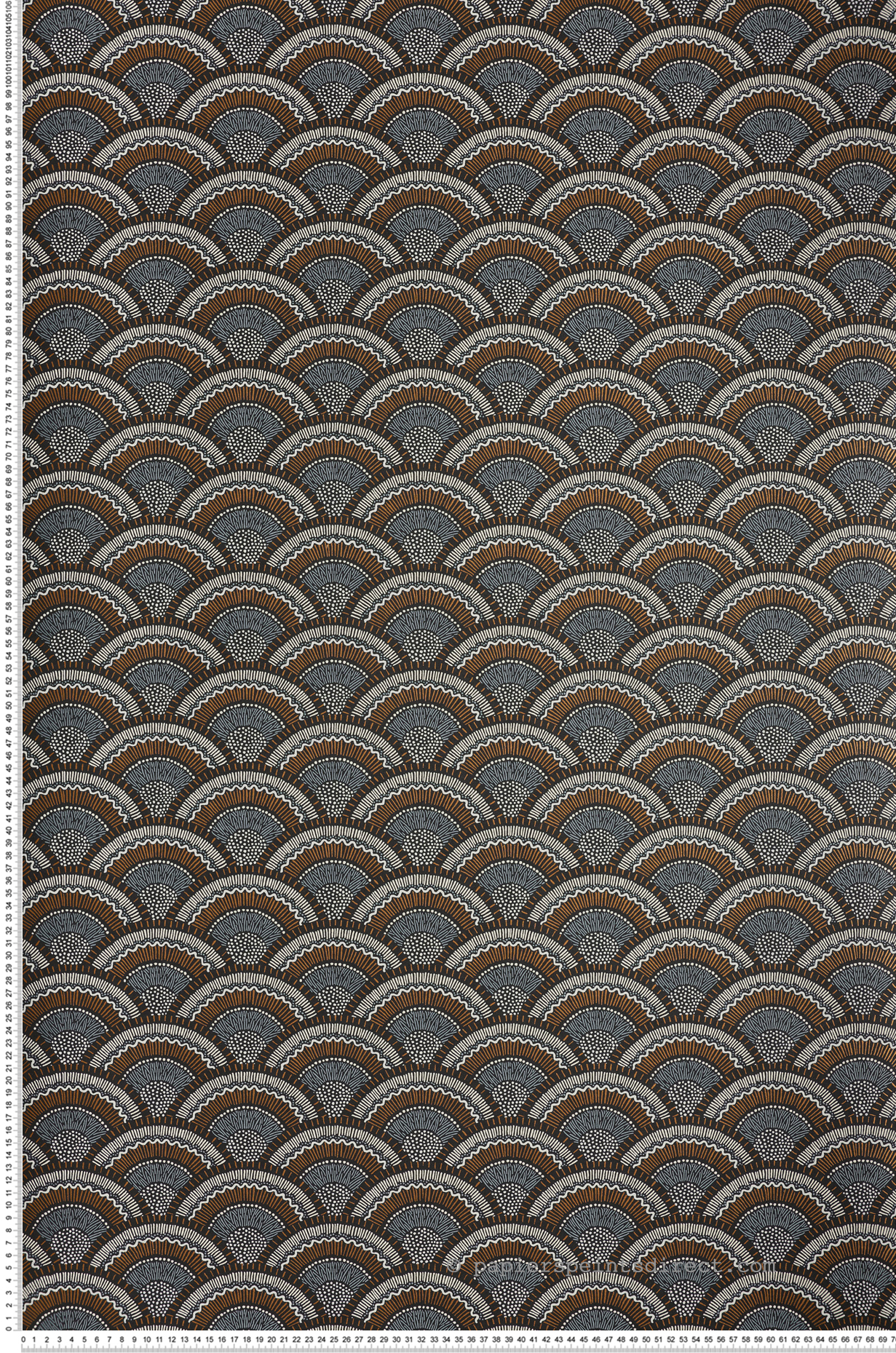 Papier peint Cercle Ethnique Otto noir et doré - Printemps Viennois de Casamance | Réf. CAS-74821748