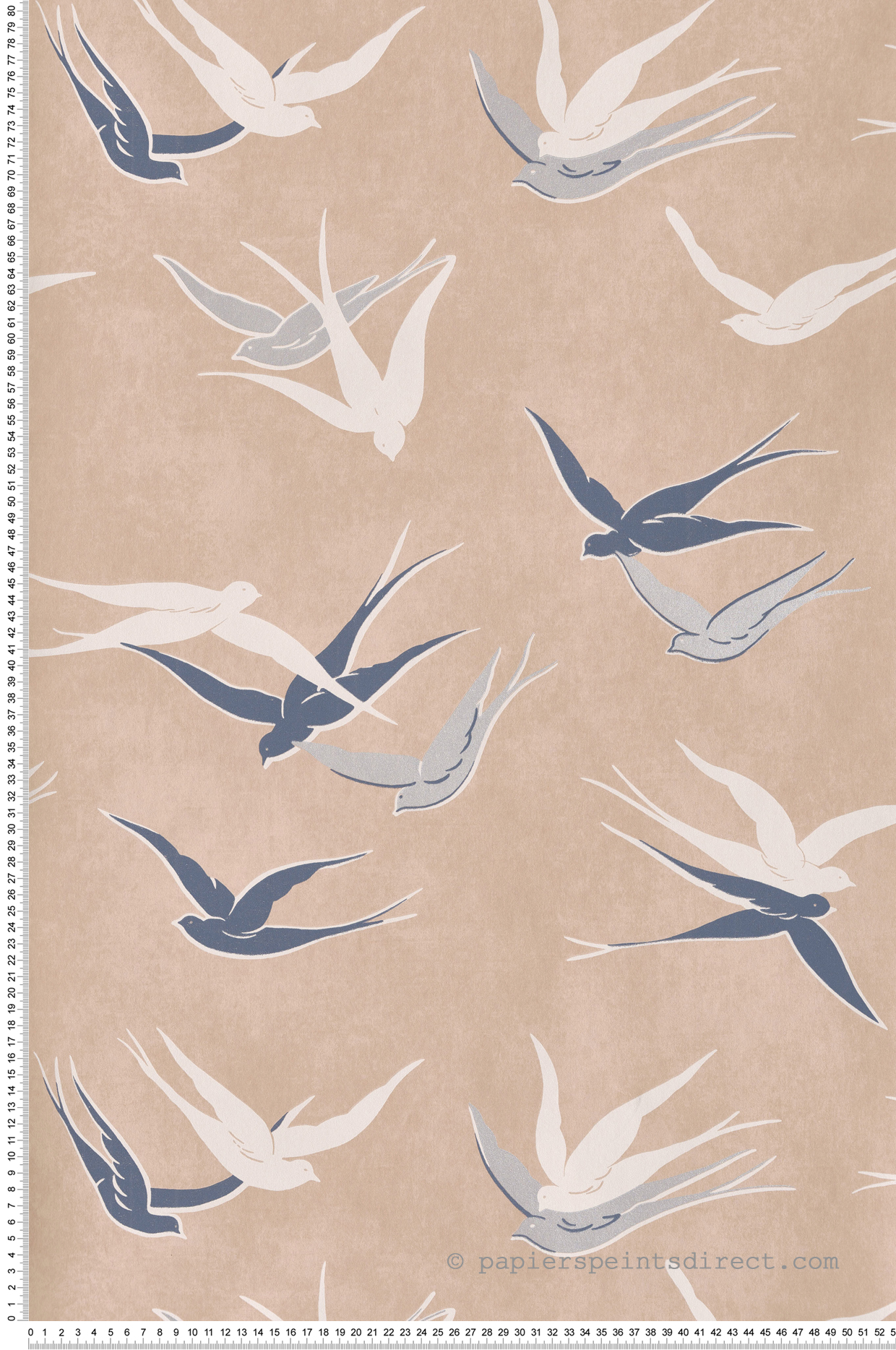 Papier peint Oiseau Hirondelle Swallow rose nude - Twenties de Casadéco | Réf. TWNT88634101