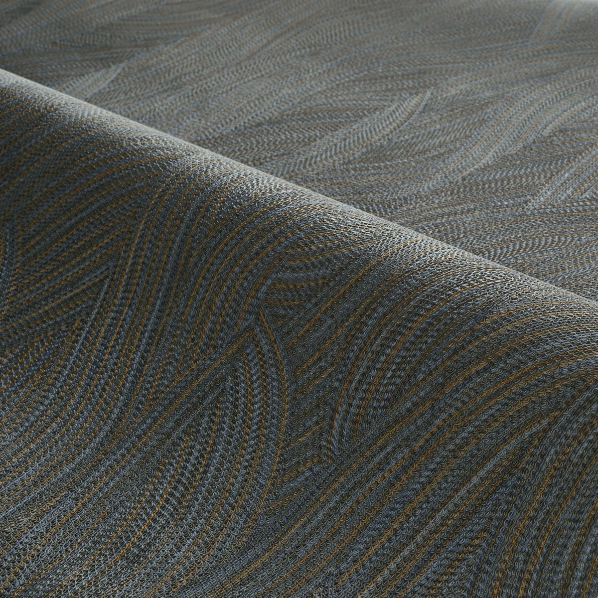 Papier peint Végétaux Vague Jassine encre camel - Terra Rossa de Casamance AMBV | Réf. CAS-76221426