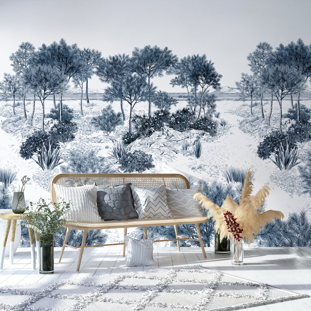 Papier peint panoramique Dune Bleu A - 1/2/3 - Isidore Leroy AMB