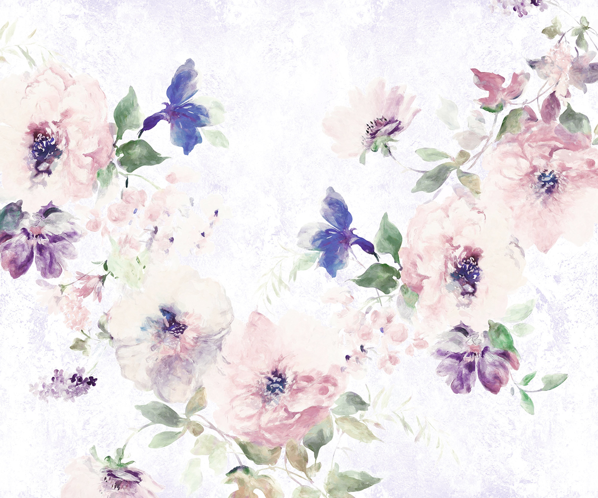 Papier peint panoramique Fleur Poema - Papier peint Komar Colors