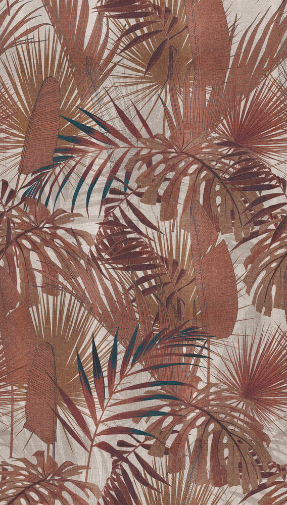 Papier peint panoramique Palm Jungle terracotta - Metropolitan Travel Stories d'A.S. Création | Réf. AS-391802