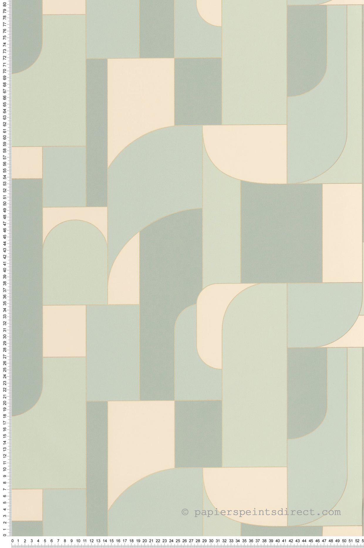 Papier peint Design Géométrie Achille vert d'eau - Maison Siméon de Casélio | Réf. MSI107390475