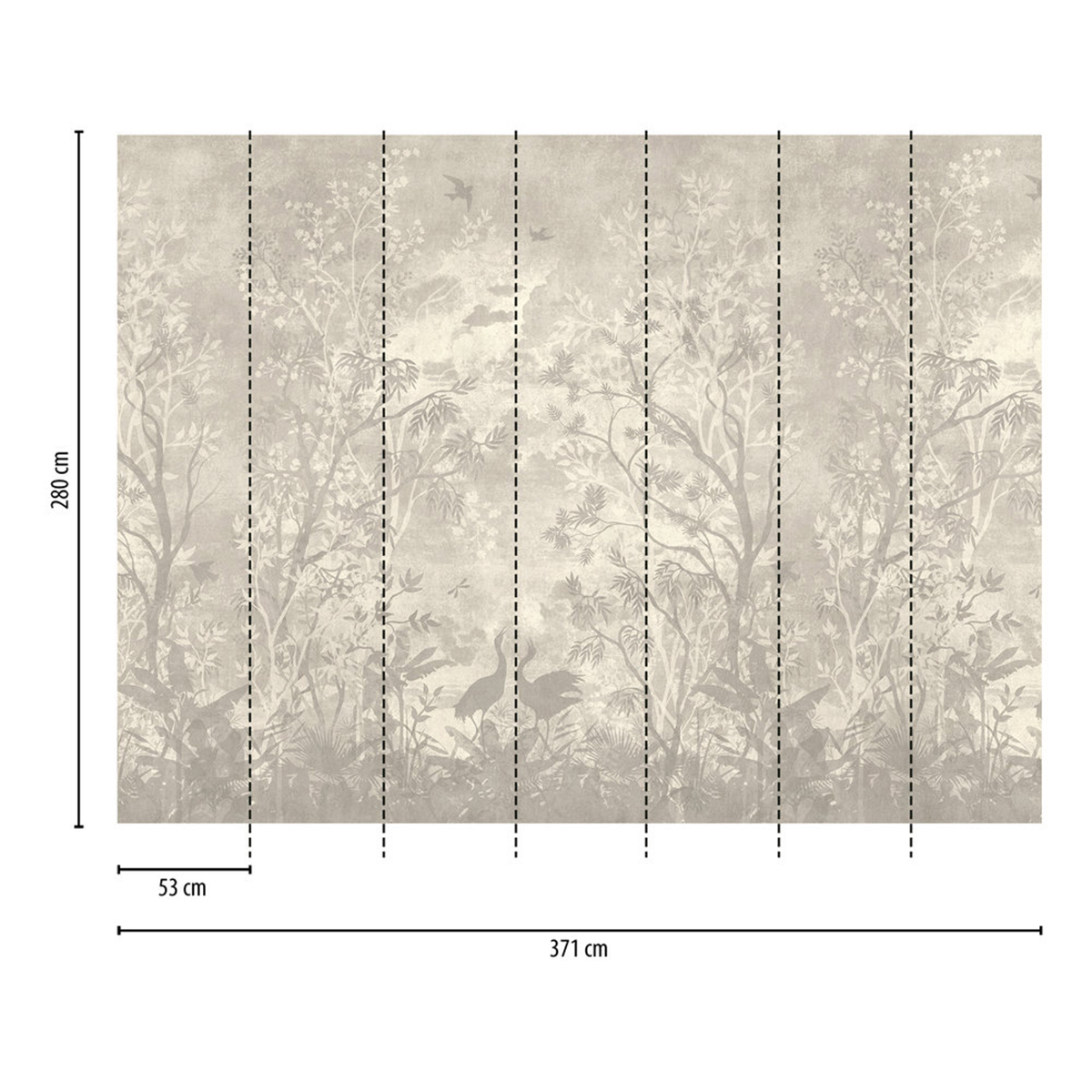 Papier peint panoramique Oiseau Grue Forêt - The Wall 3 d'A.S. Création AMB3 | Réf. AS-399181