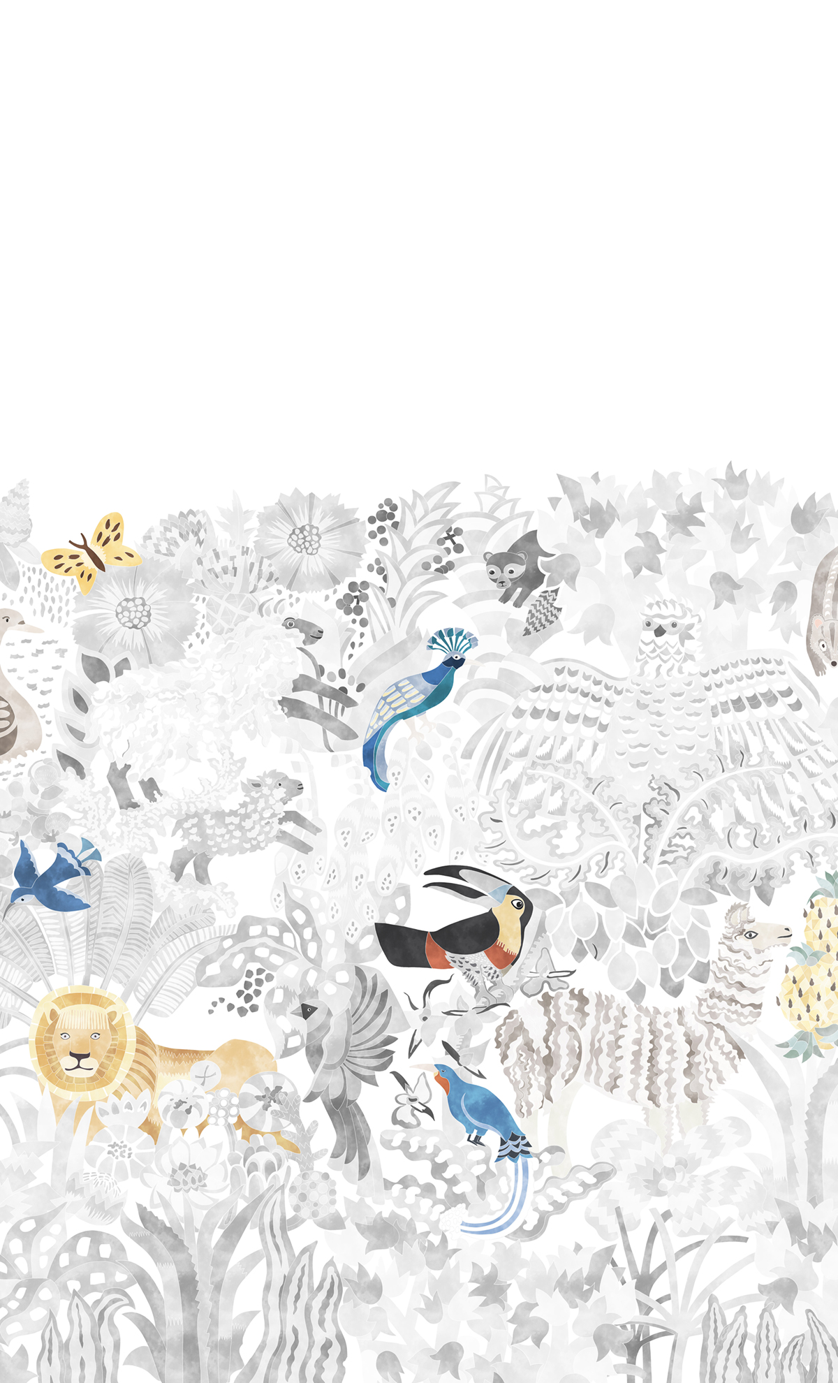 Papier peint panoramique Les 5 Continents Gris Coloré B - 5/6/7/8 - Isidore Leroy