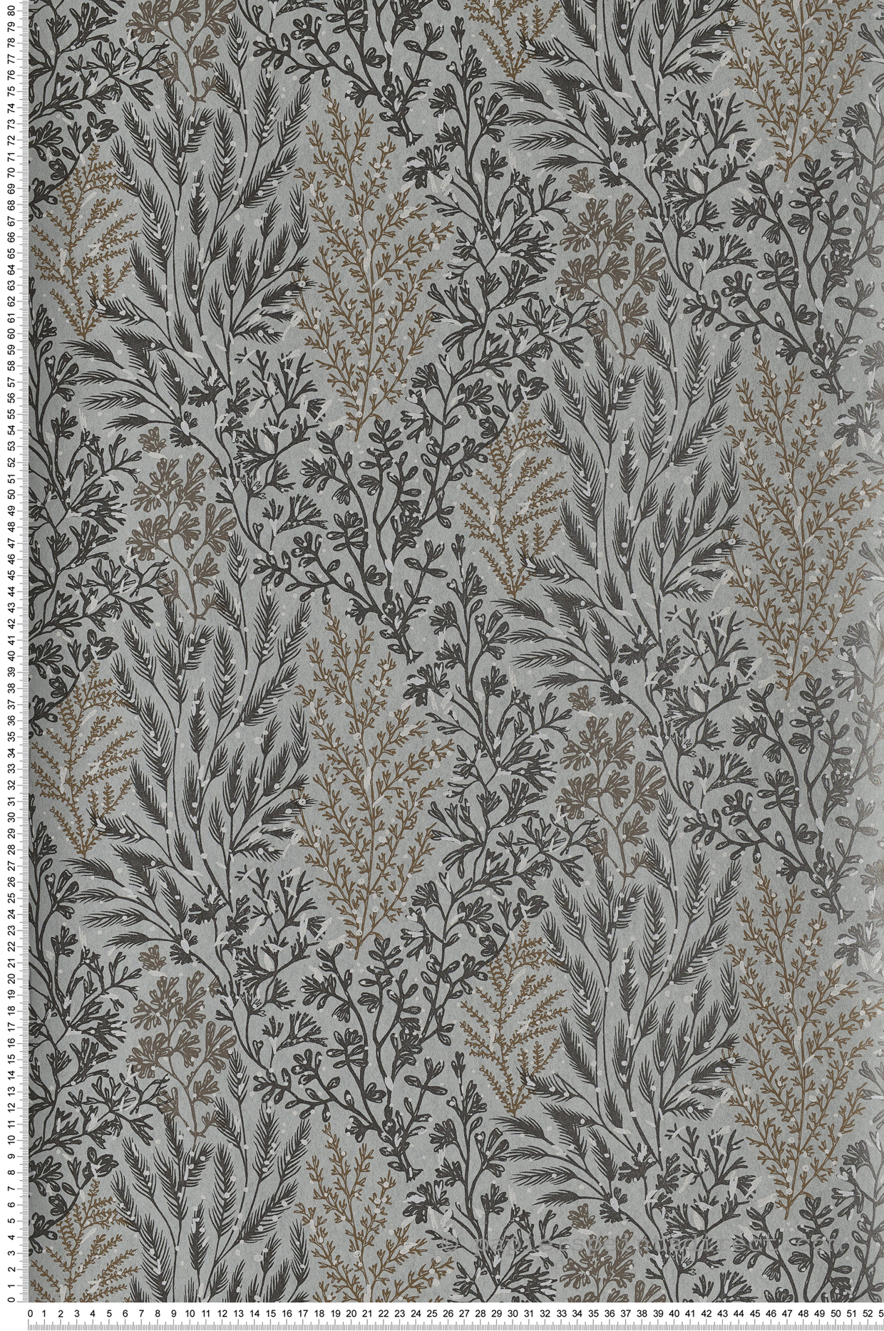 Papier peint jardin aquatique Isoete gris bleu - Blossom de Casamance | Réf. CAS-74350222