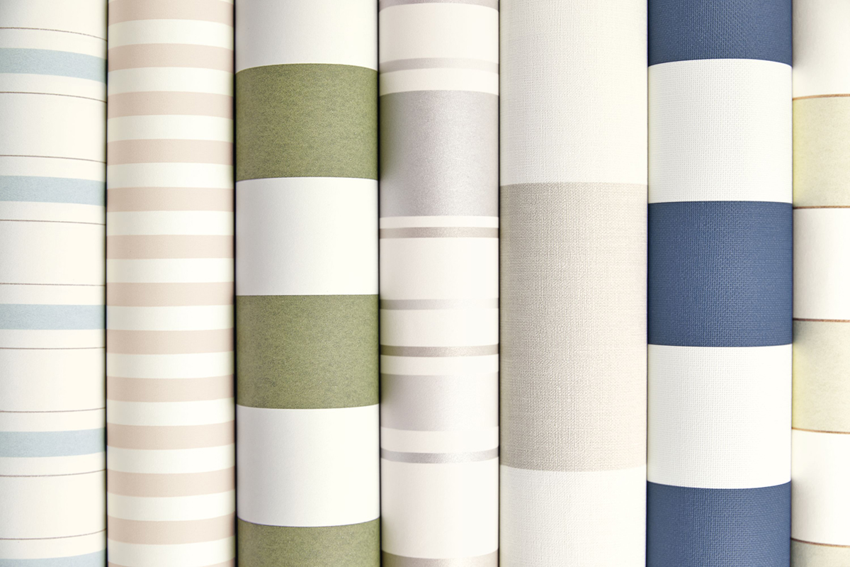 Papier peint Rayure Chic Louise vert doré - Les Rayures de Casadéco | Réf. RAYS28887302