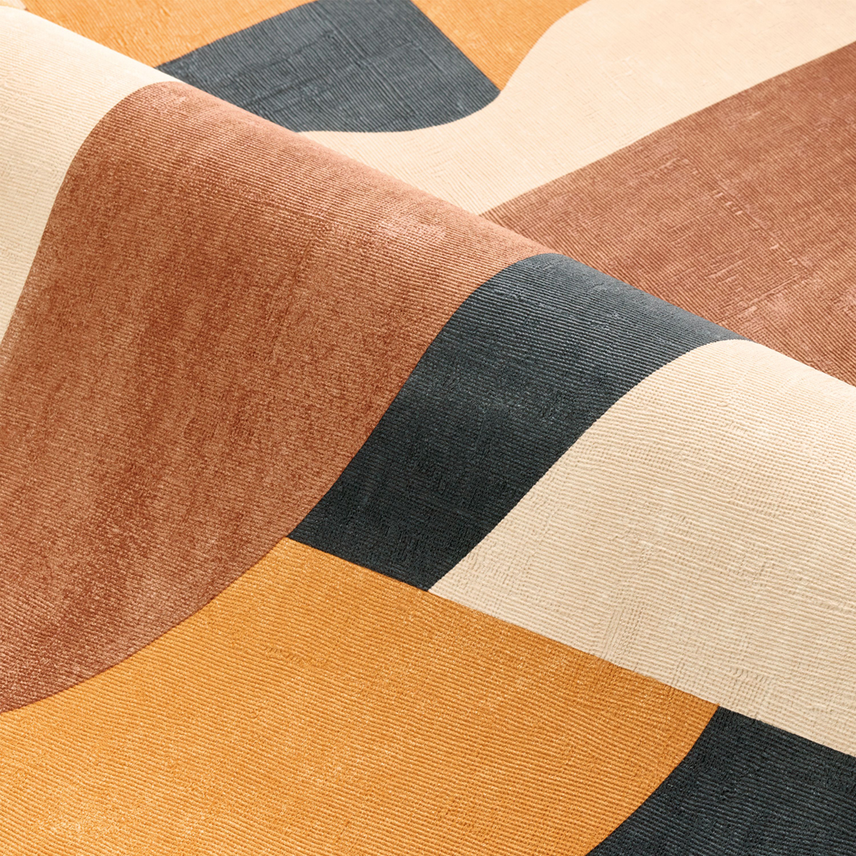 Papier peint Graphique Gino marron noir orange - Mouvements de Casamance | Réf. CAS-76001222