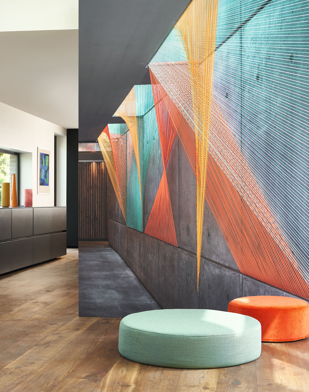 Papier peint panoramique Prisme L vert, jaune et orange - Perception de Casadéco | Réf. PERP86566915