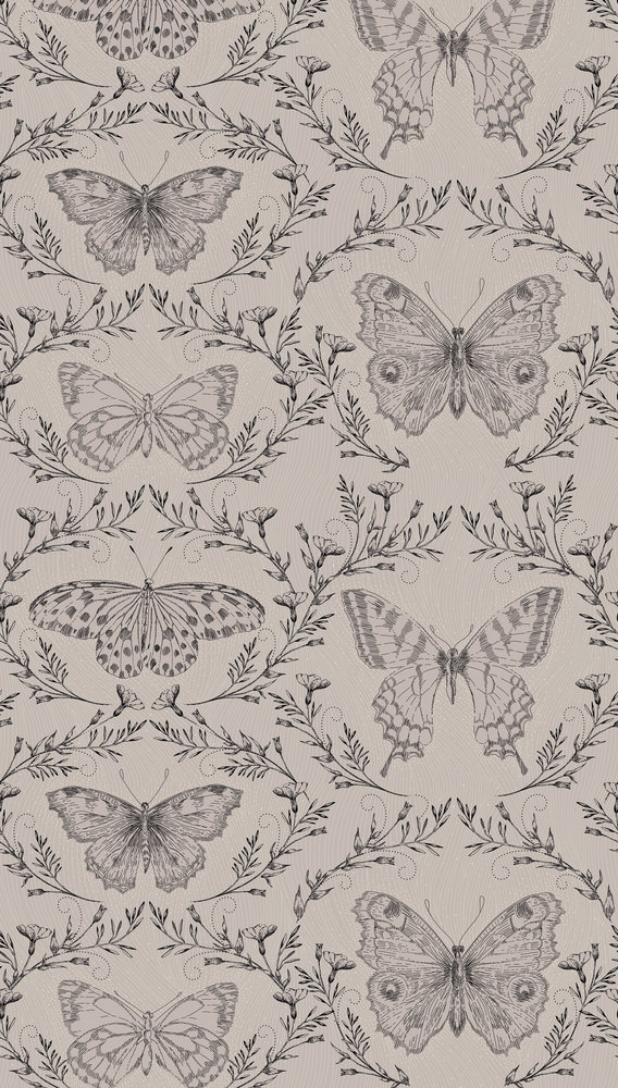 Papier peint panoramique Dessin Papillon Fleur Prairie - The Wall 2 d'A.S. Création | Réf. AS-392001