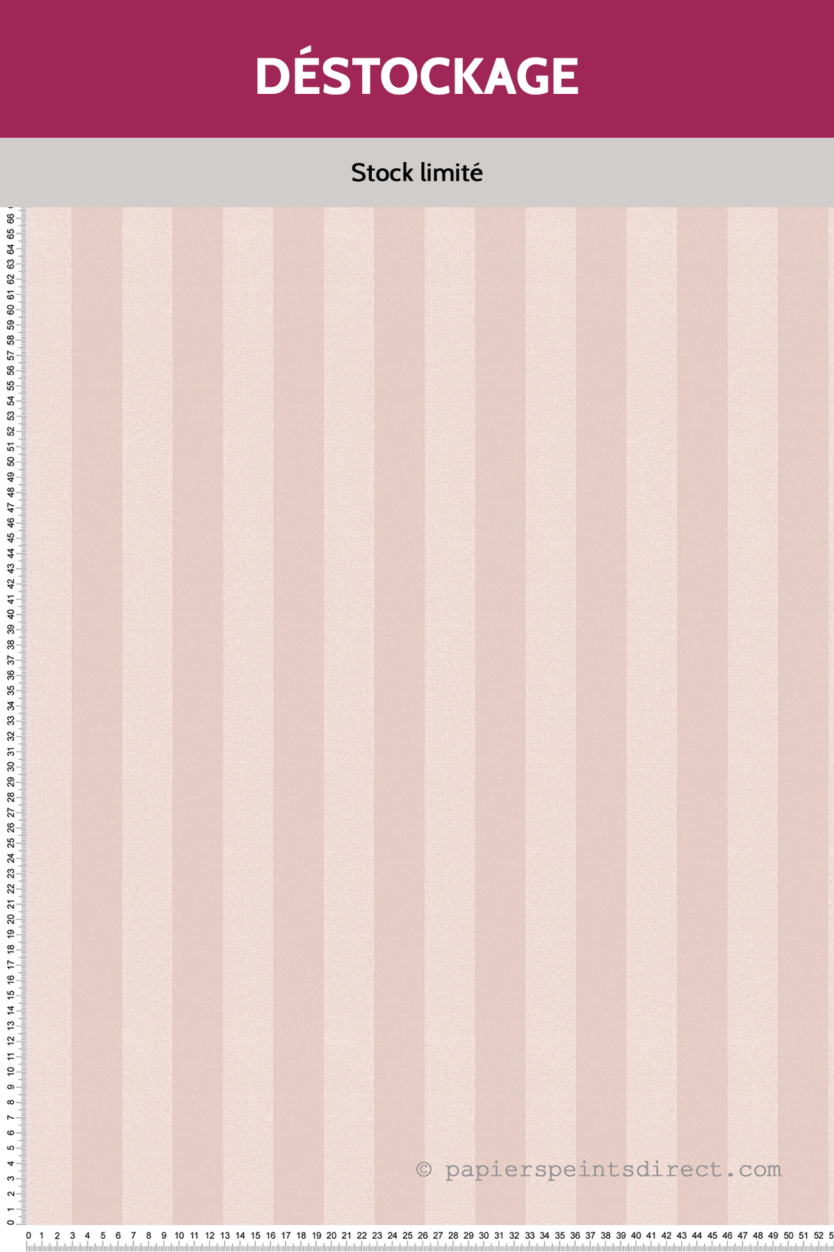 Papier peint Destockage - Rayures satinées rose dragée - Romantica 3 et Romantico AS Création