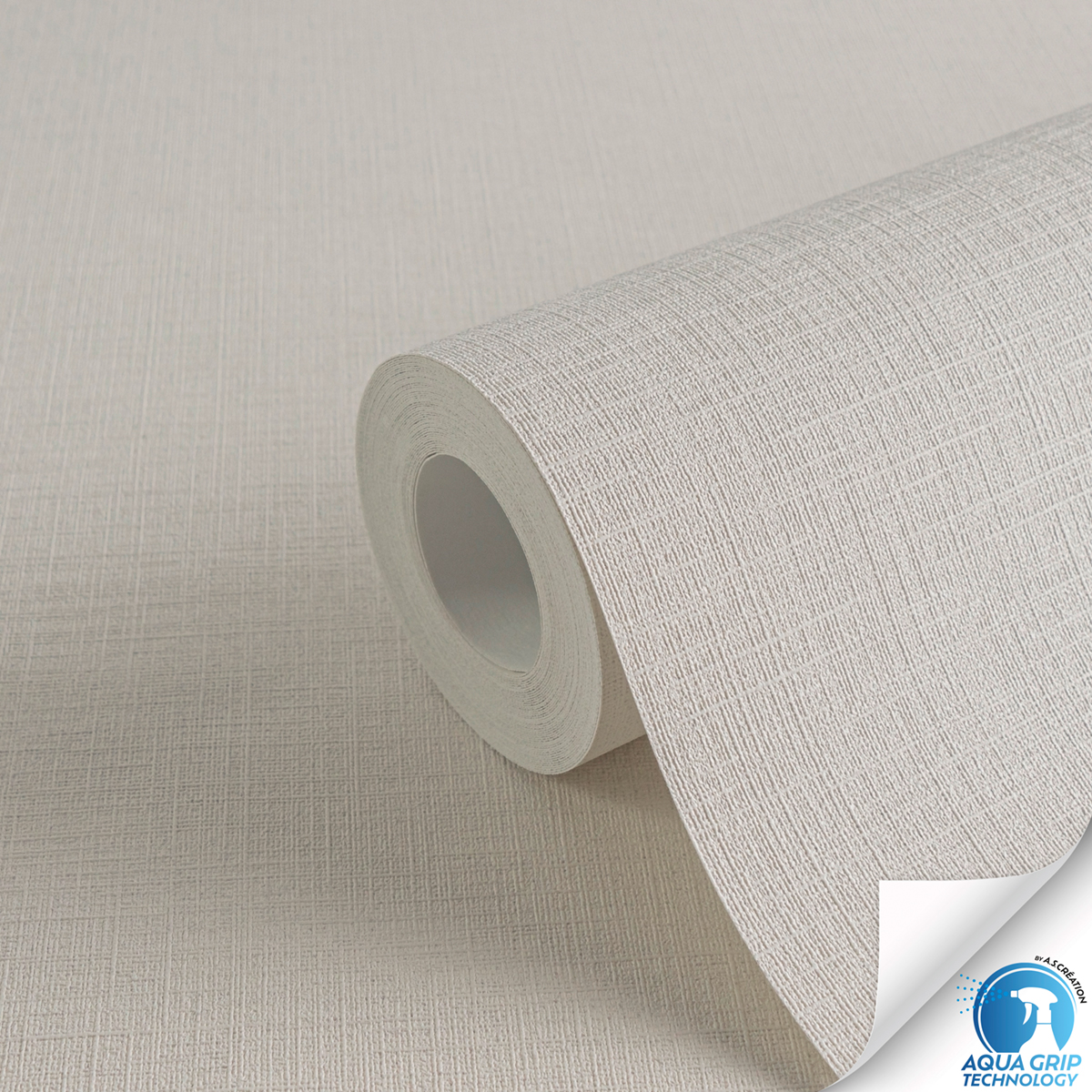 Papier peint préencollé Uni Around grège clair - Designdrop d'A.S. Création ZOOM ROLL | Réf. AS-785755