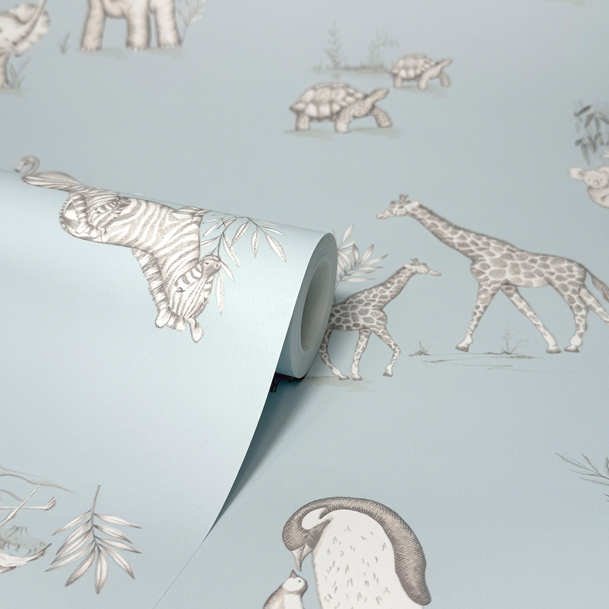 Papier peint Animaux Éléphant Safari bleu - Imagine de Lutèce ROLL | Réf. LTC-DL27551