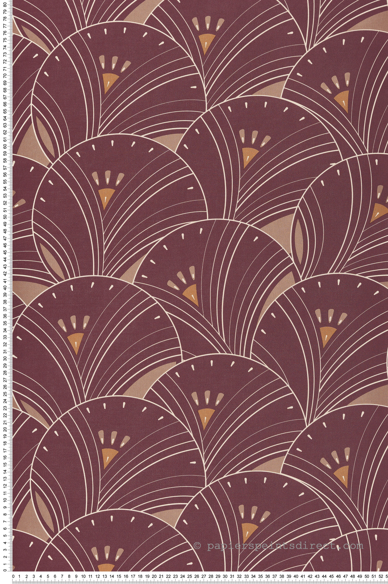 Papier peint Art Déco Léonie pourpre - Villa Rosalie de Lutèce | Réf. LTC-51223810