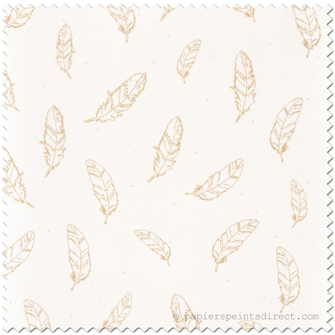 Tissu Voile enfant Plumes or - Girl Power de Casélio | Réf. GPR100962215