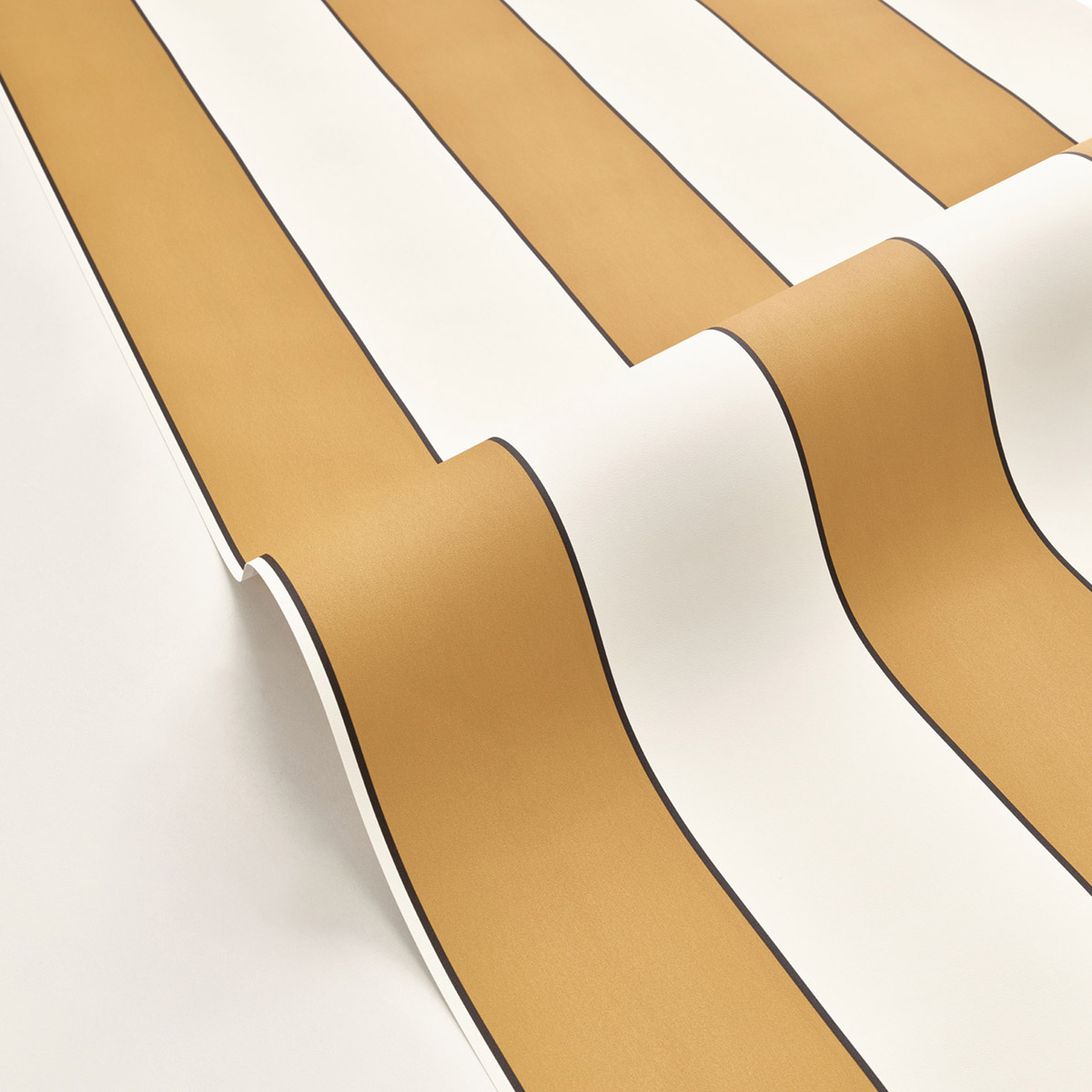 Papier peint Rayures Golden Lines moutarde blanc noir - Basics de Casélio AMB4| Réf. BAI101072124