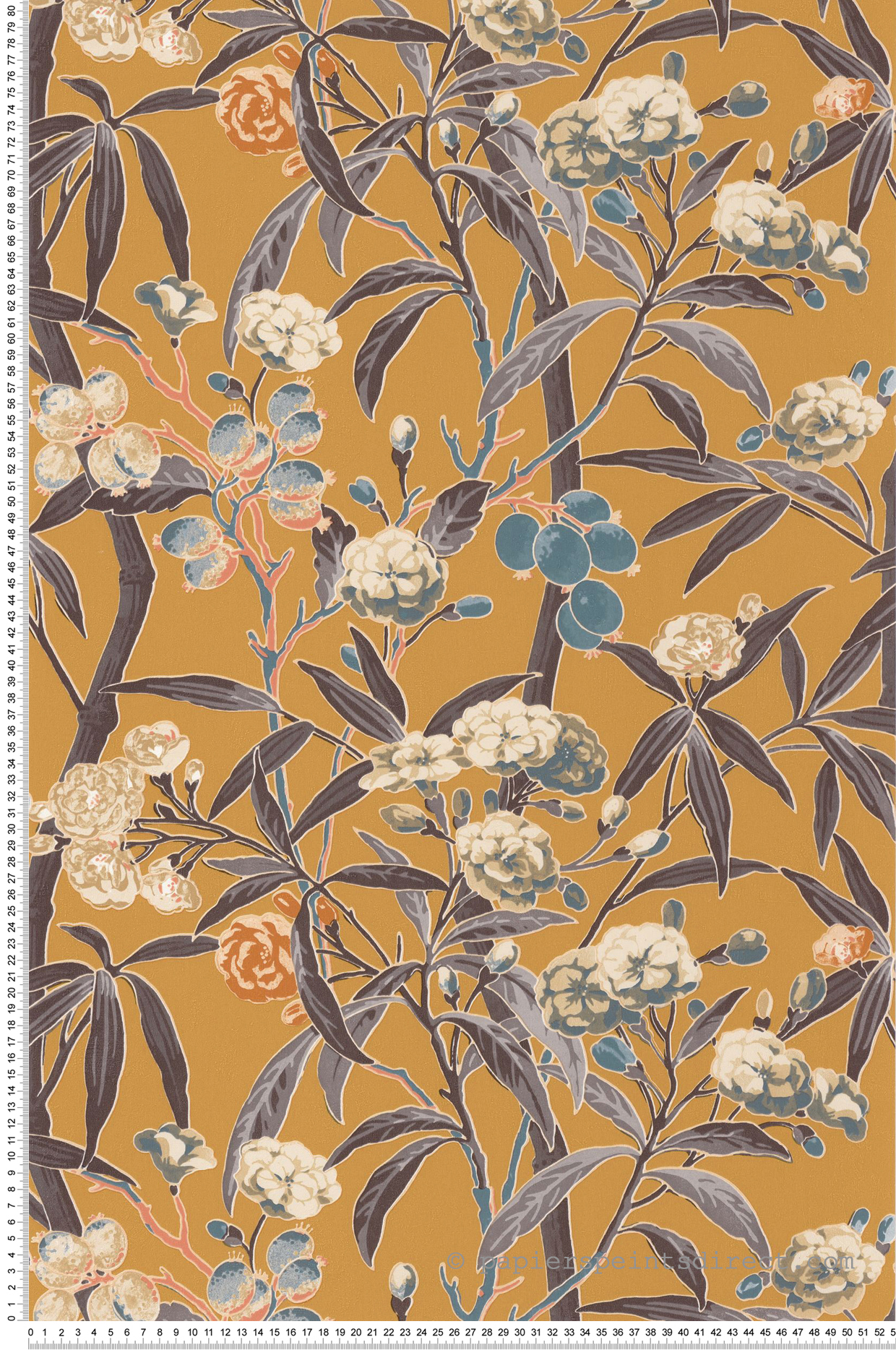 Papier peint tropical Habana Jaune - Cuba de Casadéco | Réf. CBBA84332320