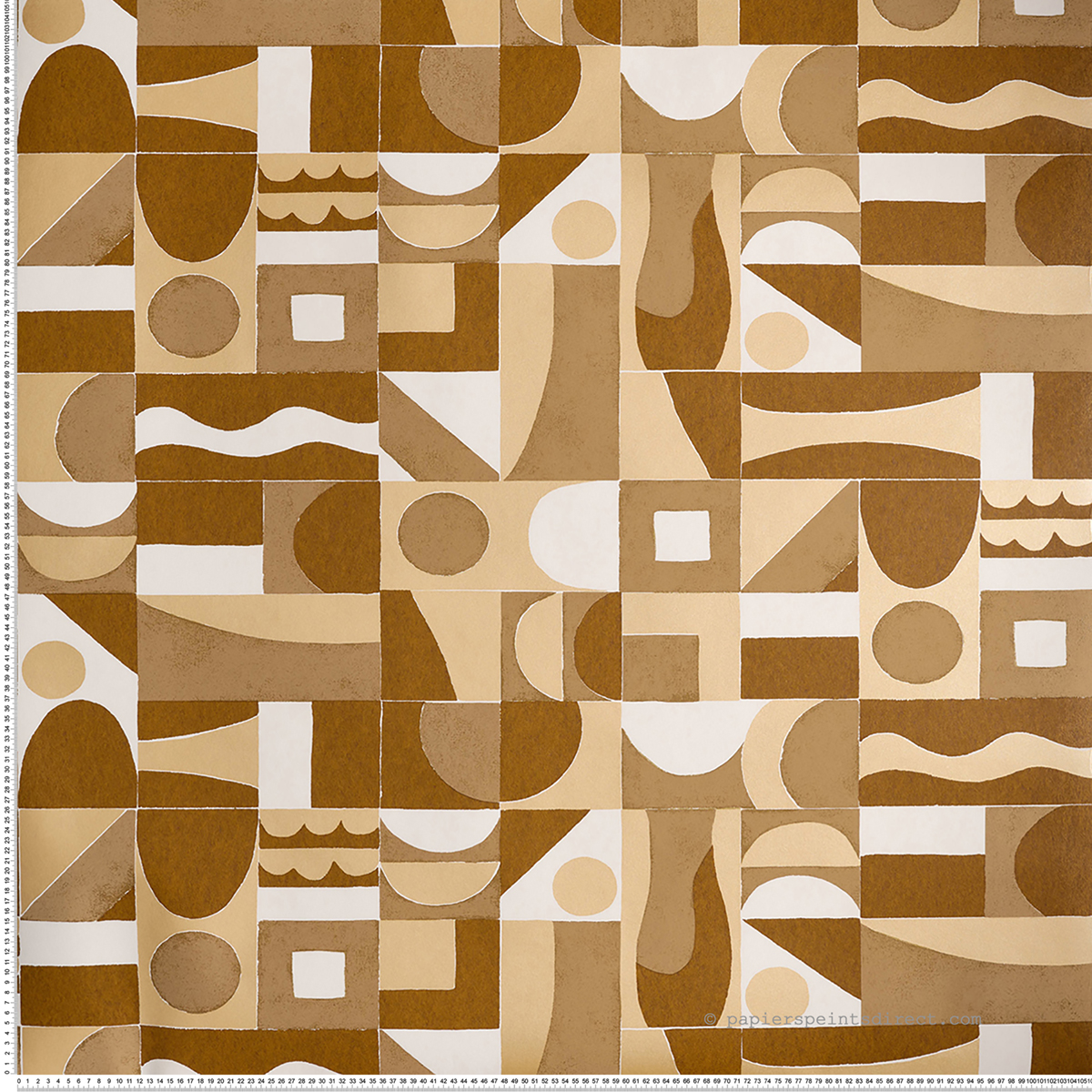 Papier peint Géométrique Ethnique Gourna camel doré - Bord Du Nil de Casamance | Réf. CAS-76182854