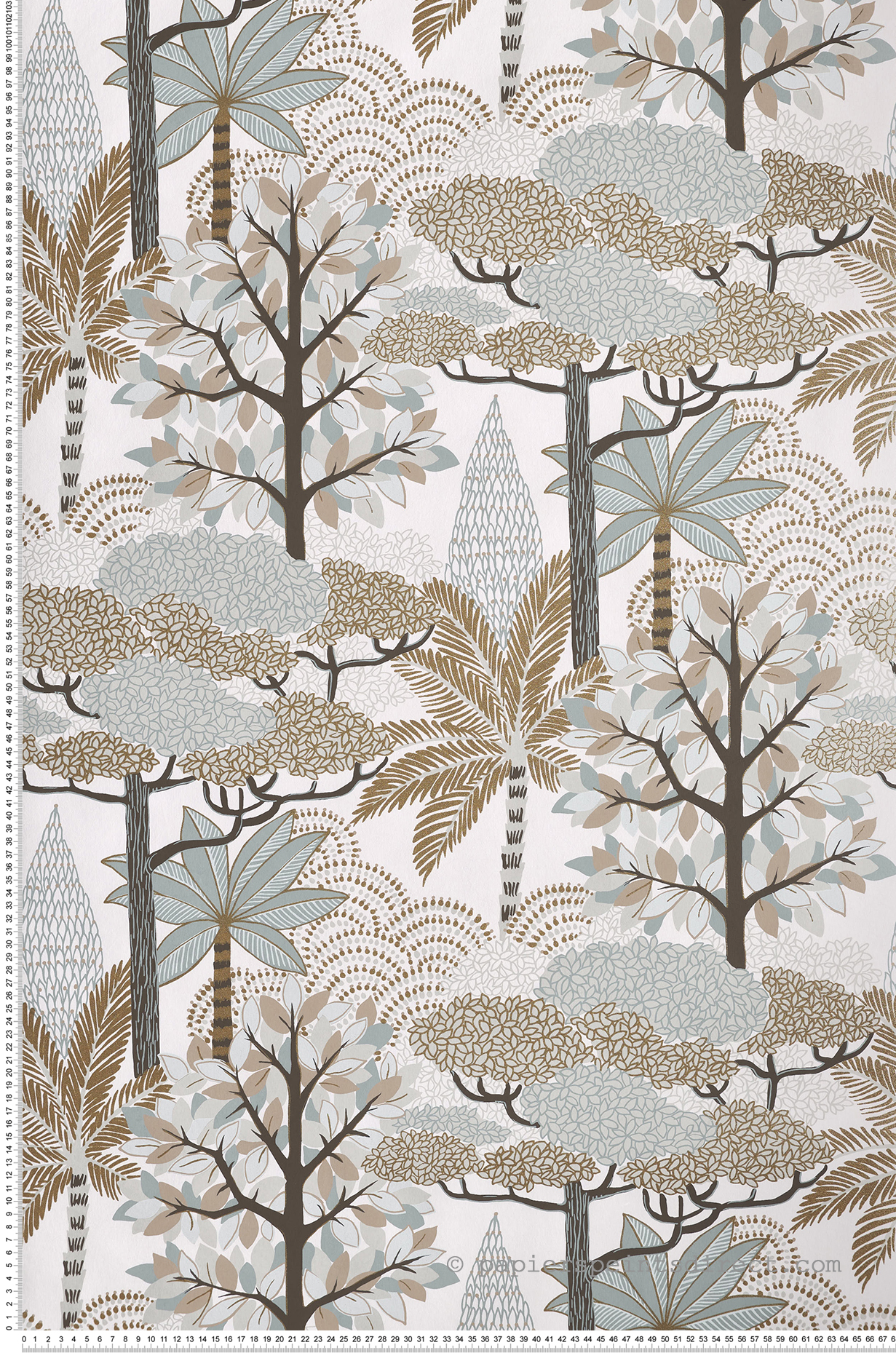 Papier peint Forêt Marakanda pastel doré - Nuit d'Orient de Casamance | Réf. CAS-75380712