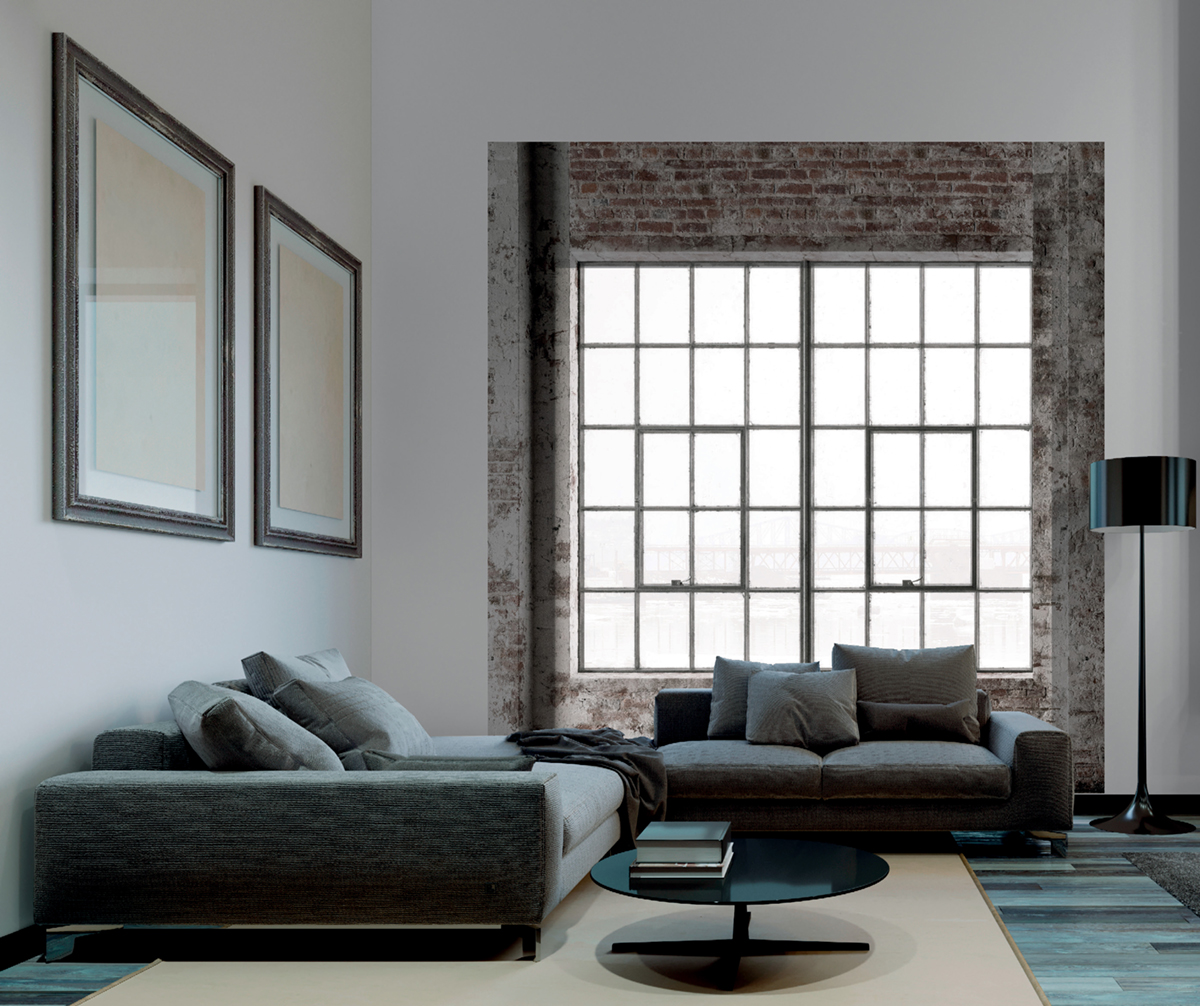 Papier peint panoramique Verrière Industrielle Brique gris - Reality 4 de Lutèce | Réf. LTC-51222009