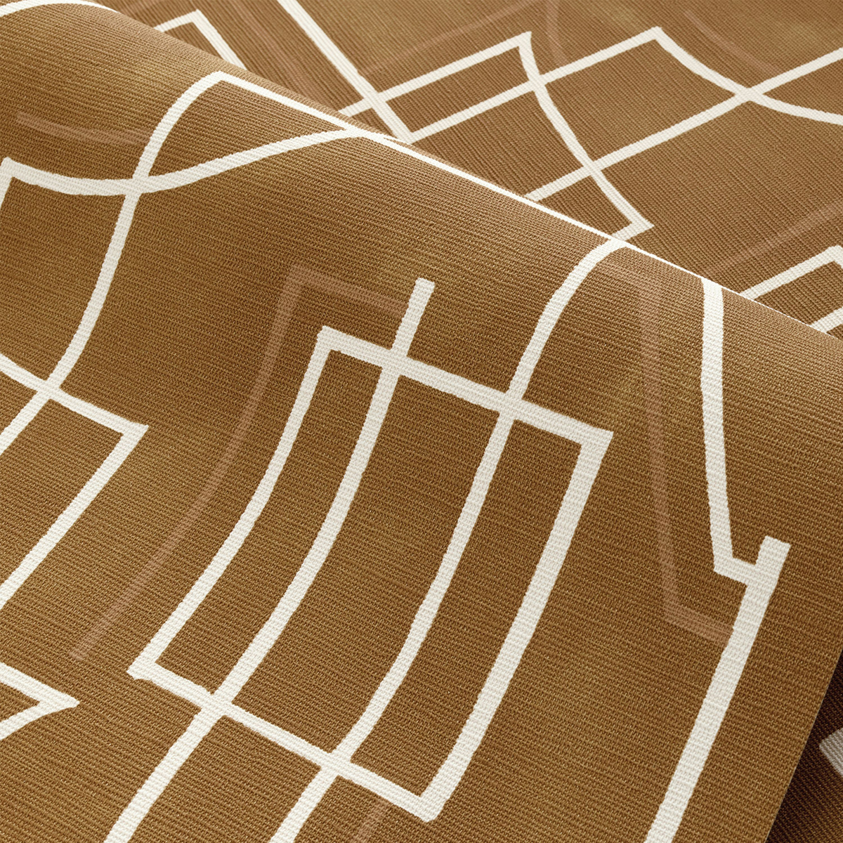 Papier peint Trait Graphique Alexander camel - Mouvements de Casamance | Réf. CAS-76022854