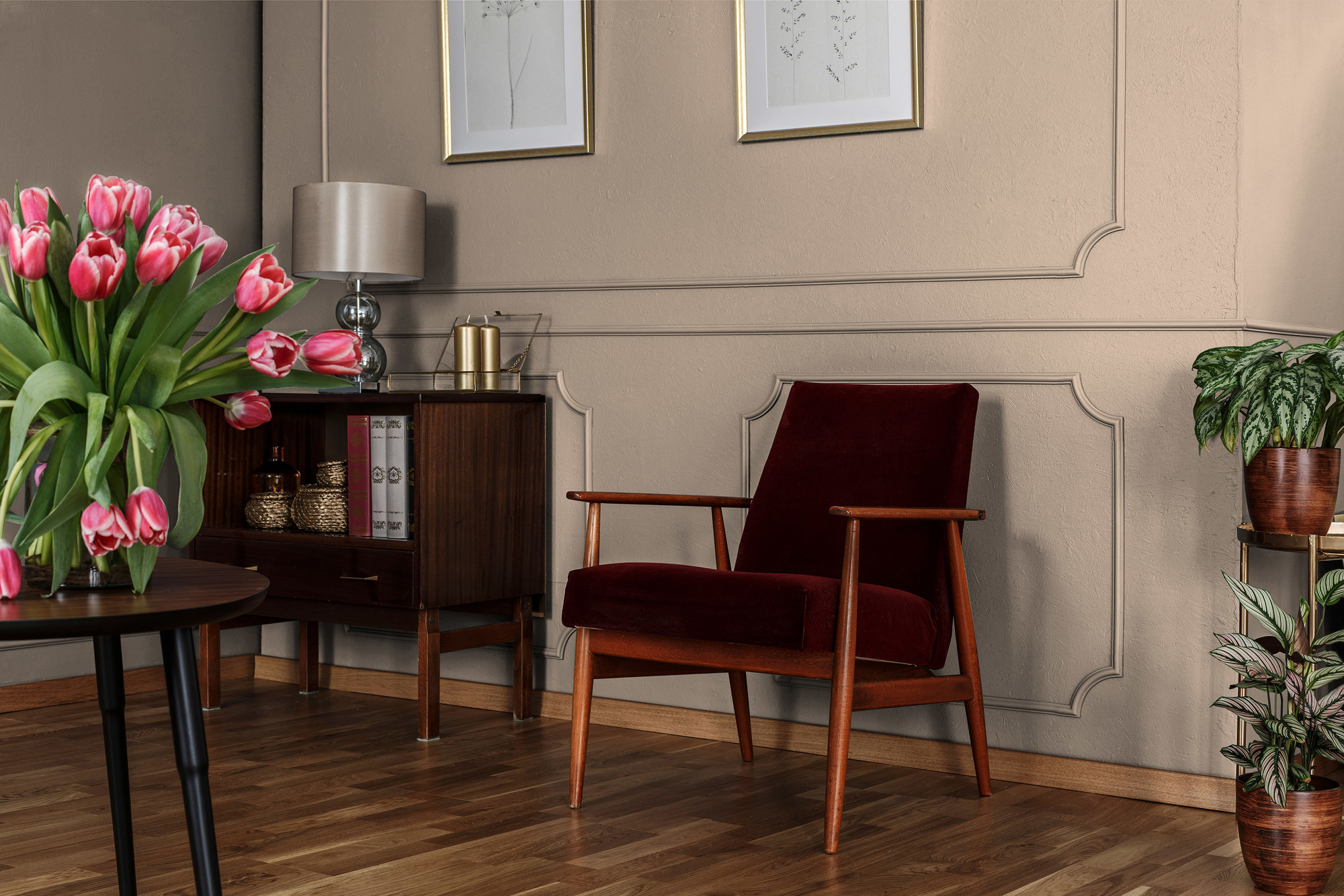 Photo numéro 2 d'une pièce avec un mur peint avec la peinture  Puro beige sandy beige  - c7024