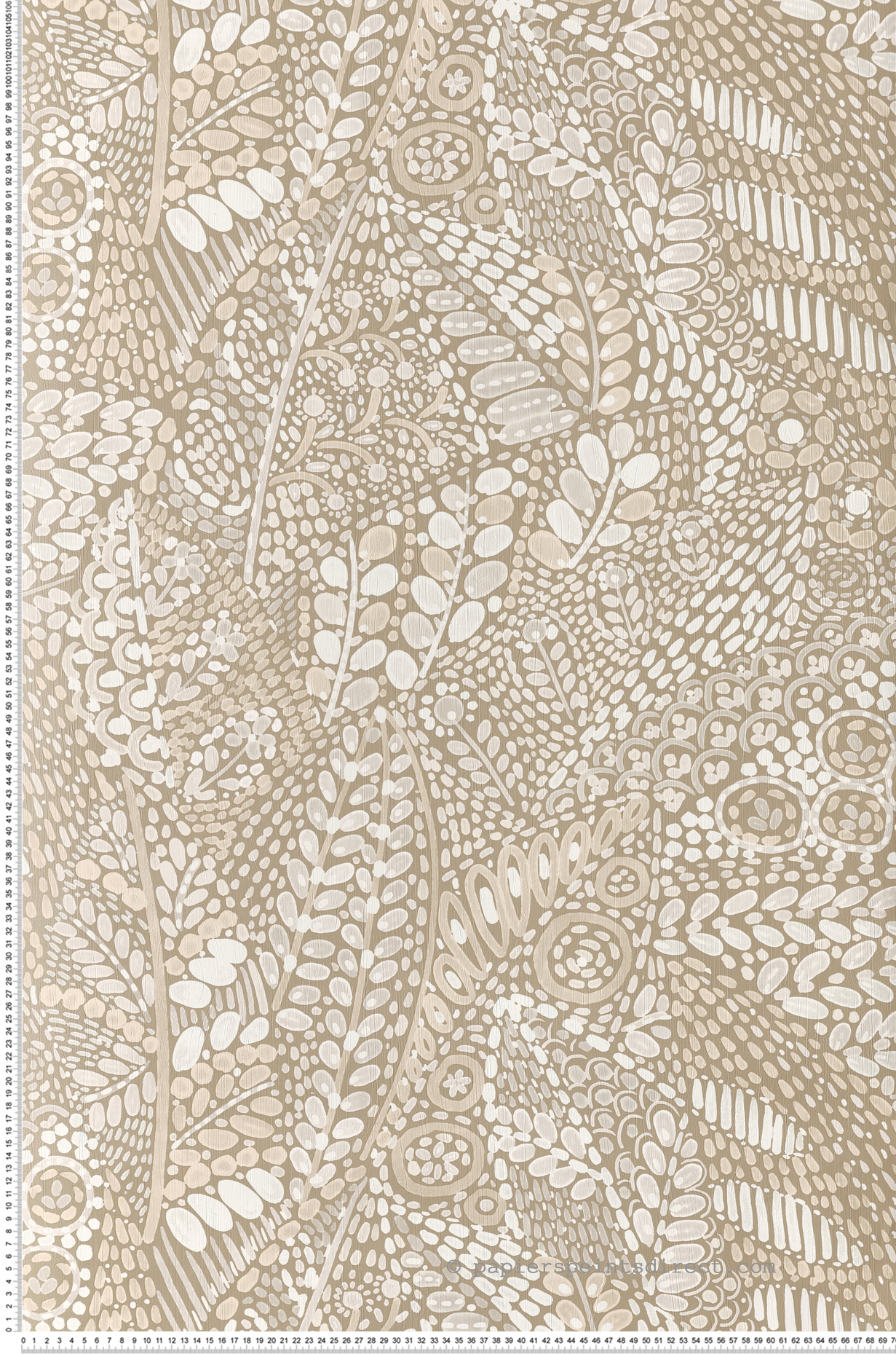 Papier peint Feuille Aquarelle Talavera marron glacé - Casa Azul de Casamance | Réf. CAS-76310916