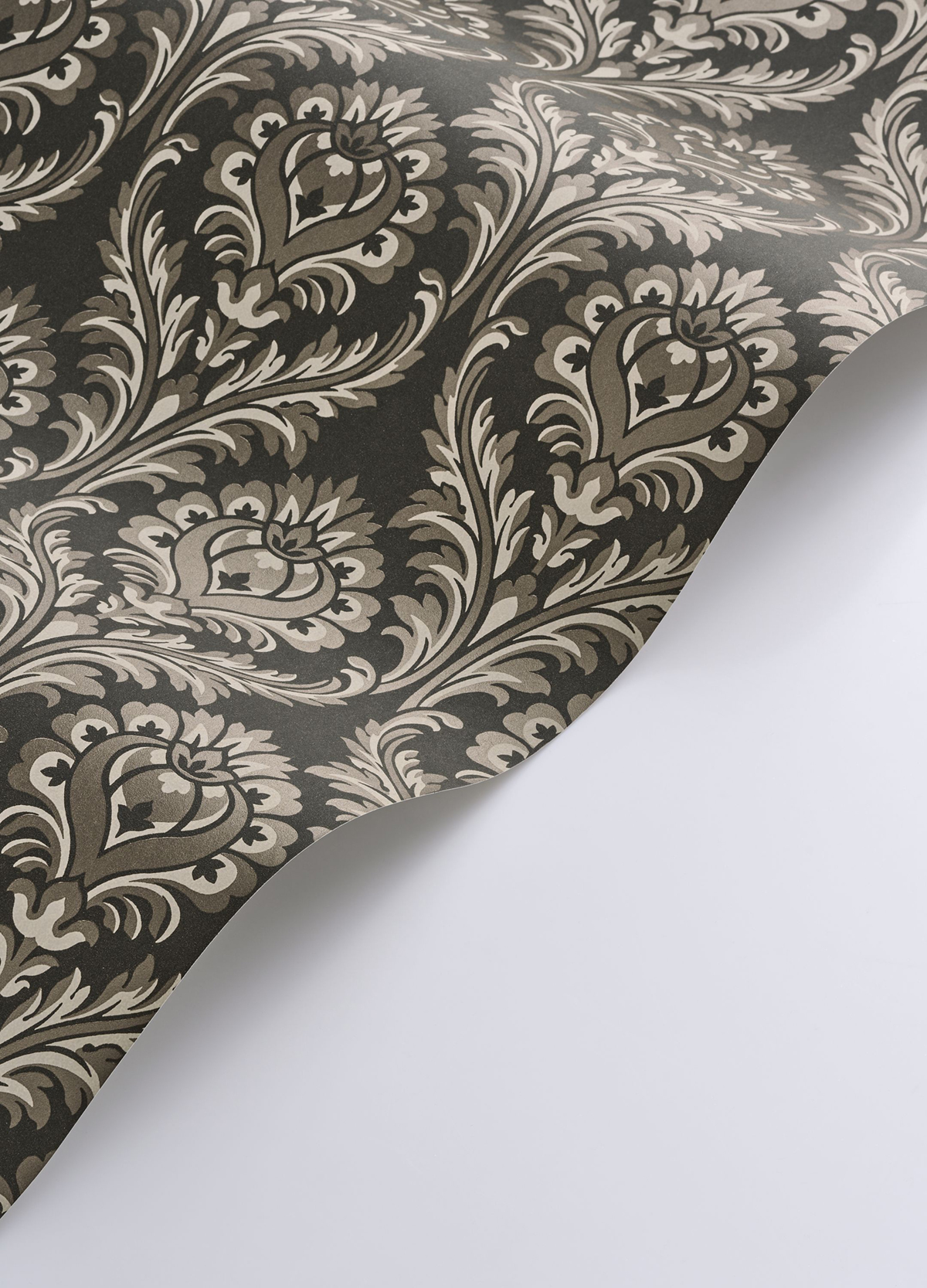Papier peint Ornements Baroques Hypnose noir fusain - Elixir de Casadéco | Réf. EXIR201989820