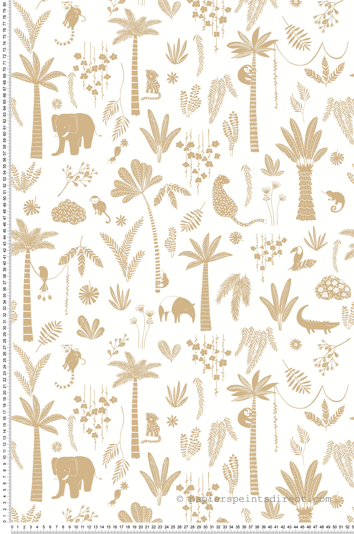 Papier peint Animaux Enfant Poetic Jungle beige camel - Once Upon A Time 2 de Casadéco | Réf. OUTD200762606