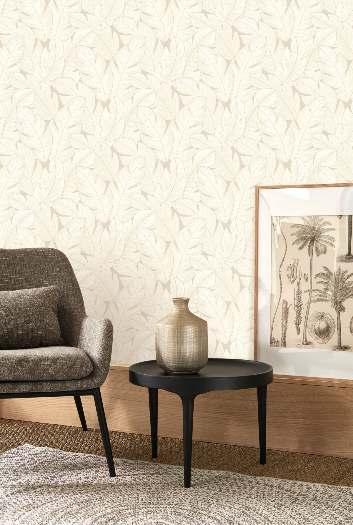 Papier peint Feuillage Tropical Yuto écru - Vegetals de Casadéco | Réf. VEGE201291111