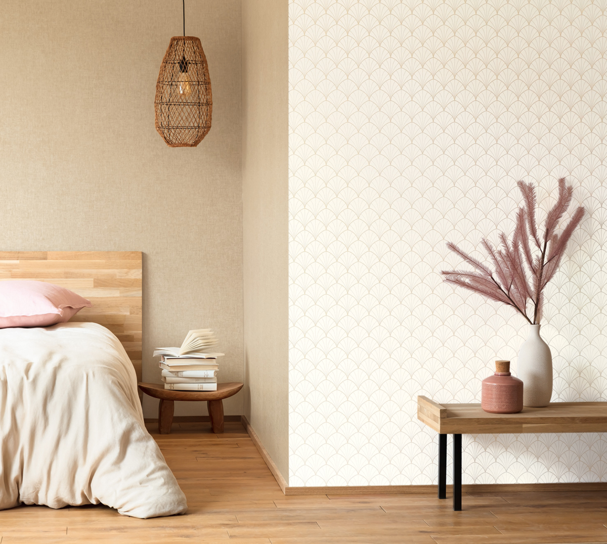 Papier peint Faux uni lin métallisé doré - The Place to Bed de Casélio | Réf. PTB100601520