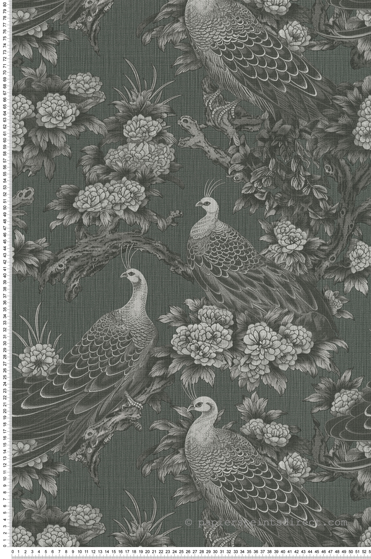 Papier peint Jardin Paon anthracite noir - Metropolis Michalsky 6 de Livingwalls | Réf. AS-399821