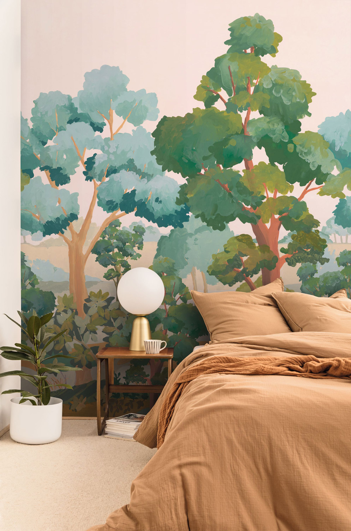 Papier peint panoramique Forêt l'Été Indien vert L 200X310 - Balade de Casélio | Réf. BLD106157704