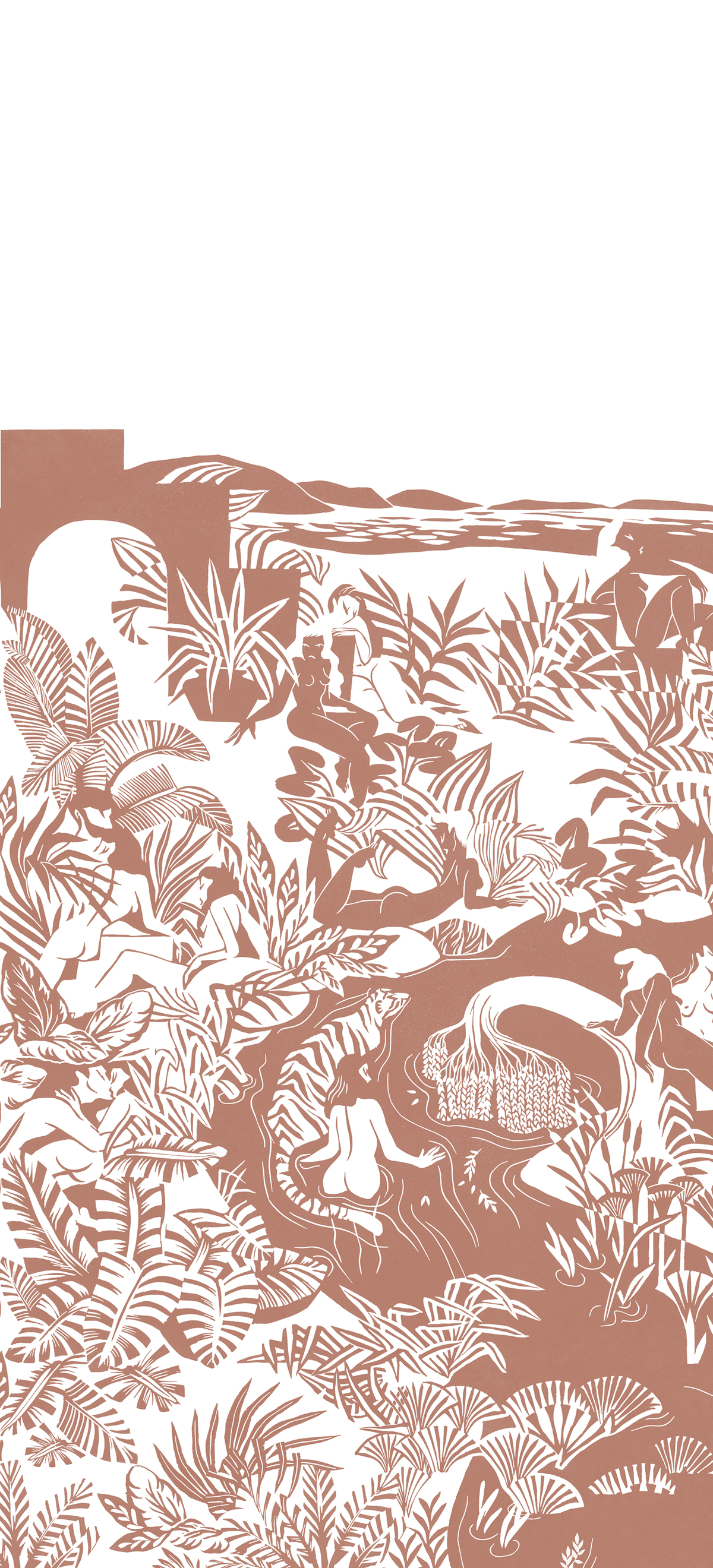 Papier peint panoramique Eternelles Terracotta A 1/2/3 - Isidore Leroy