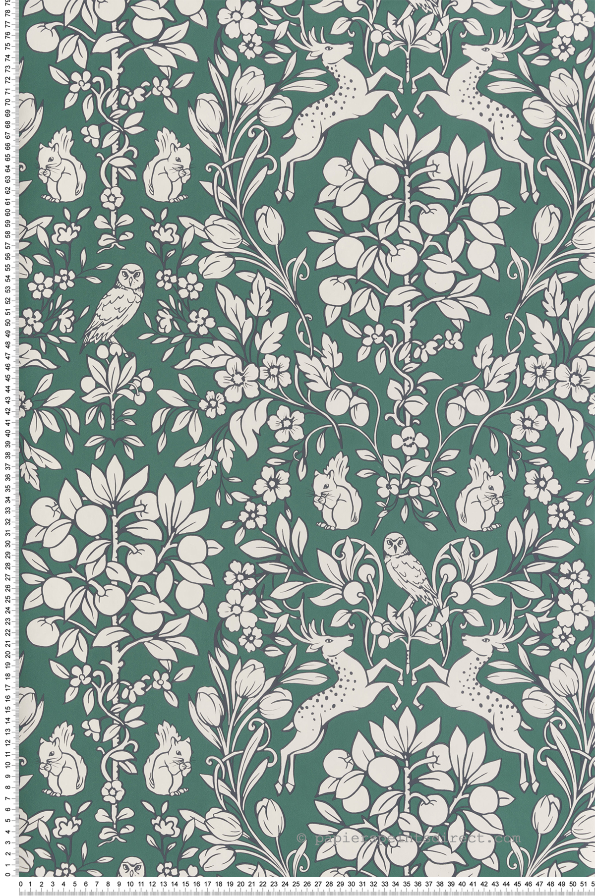 Papier peint adhésif Forêt Enchantée Vintage vert - Les Adhésifs de Lutèce | Réf. LTC-NUS4480