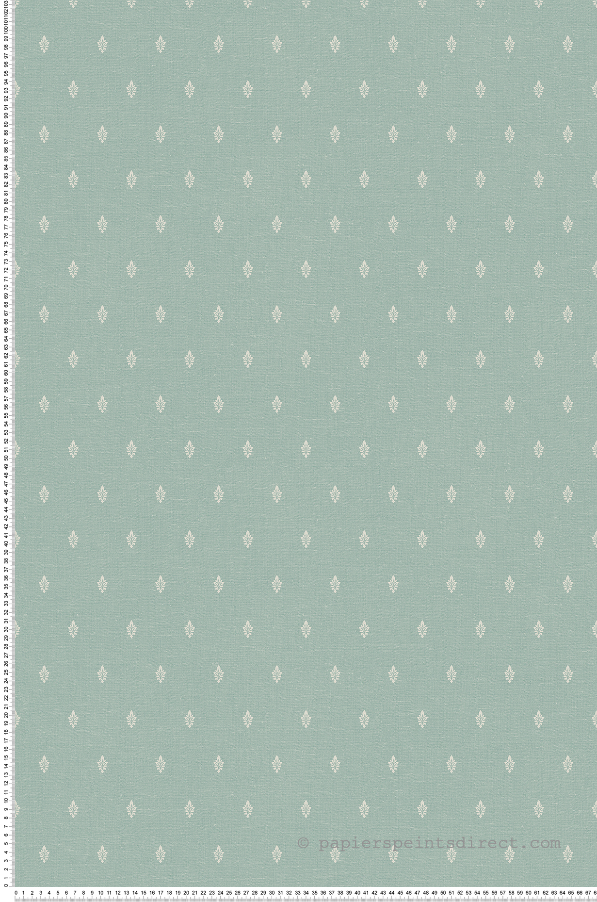 Papier peint Petite Feuille d'Acanthe vert d'eau gris - French Country d'Initiales | Réf. INI-FC60612