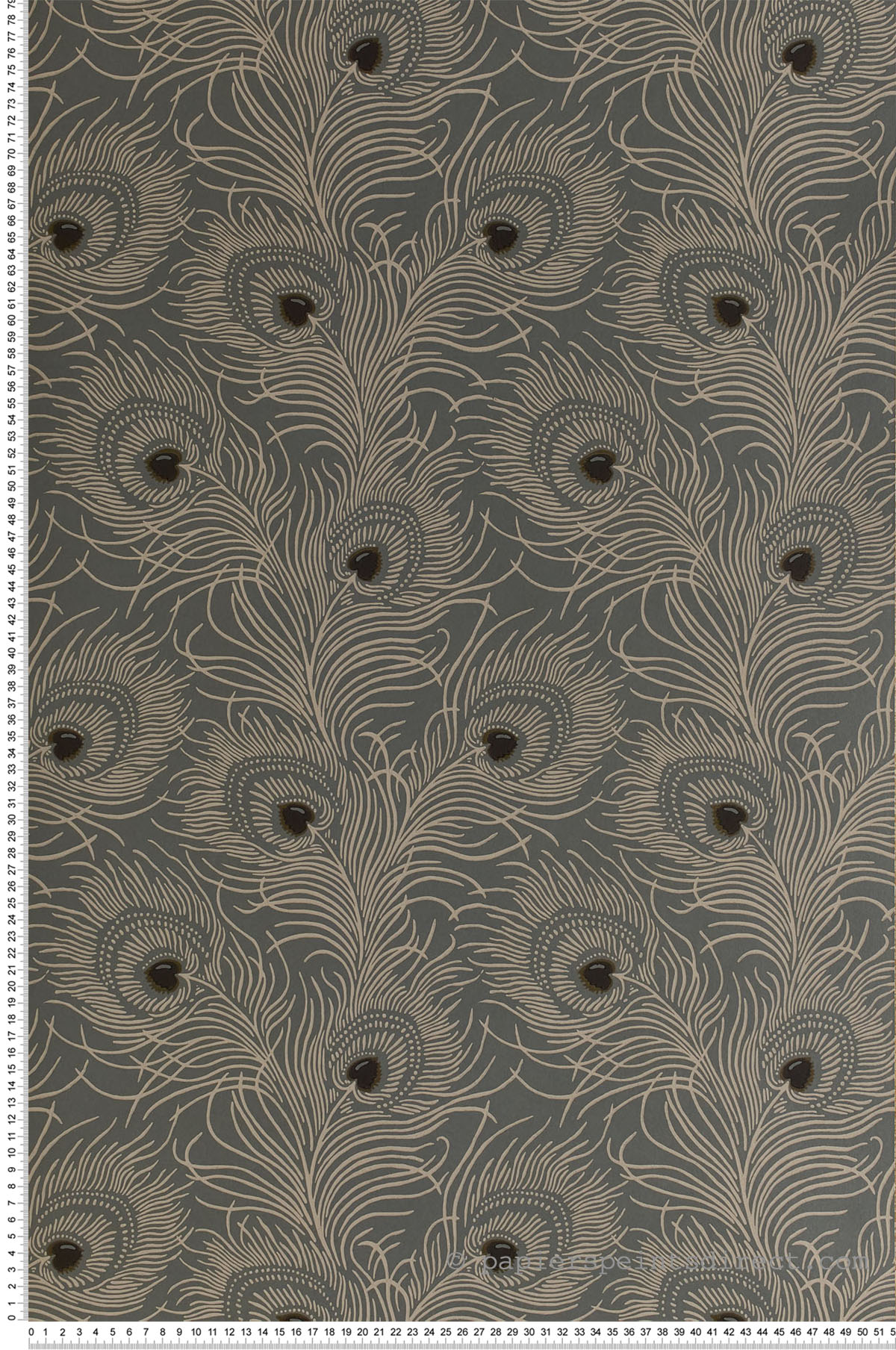 Papier peint Carlton House Terrace Slate - Collection London Wallpapers V de Little Greene