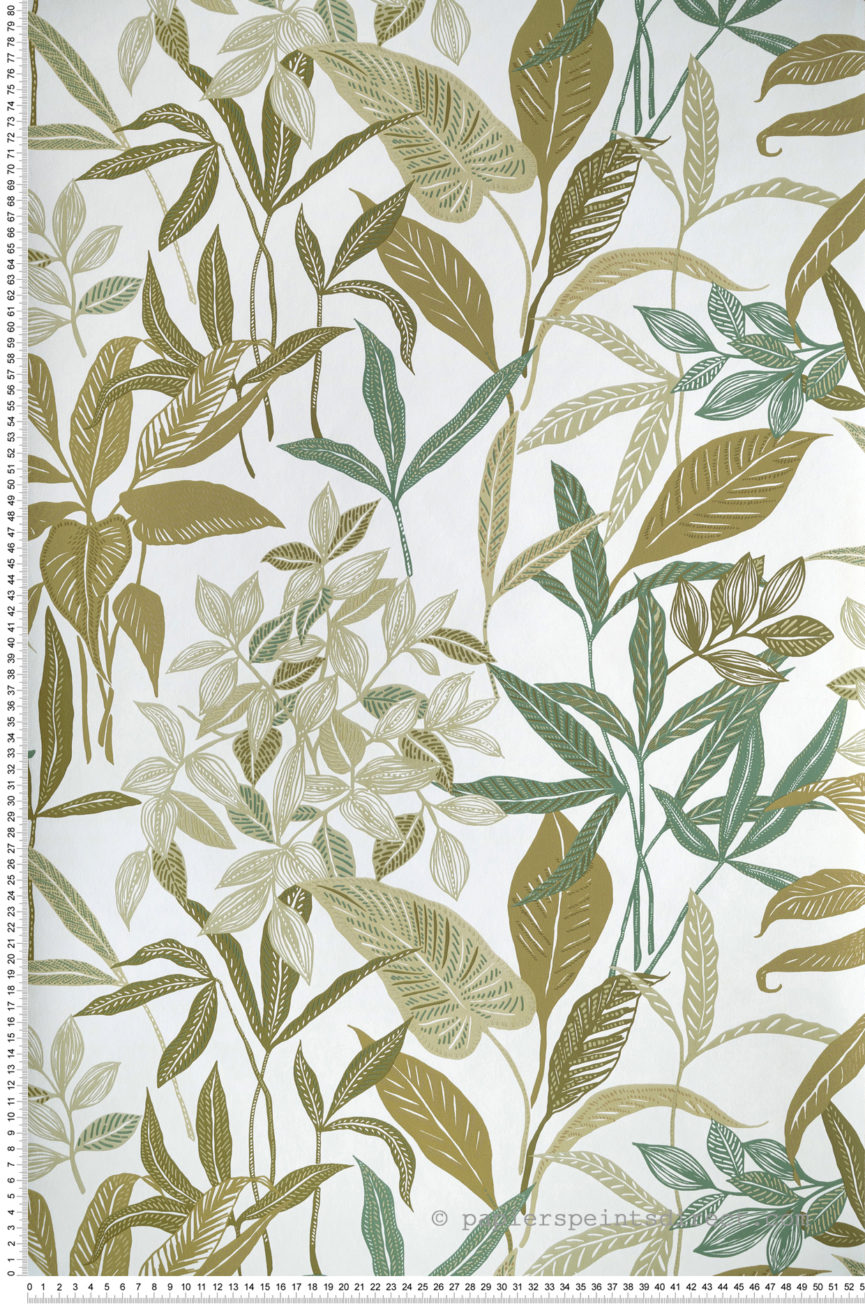 Papier peint Feuillage Santiago vert blanc - Green & Co de Casélio | Réf. GCO103850223