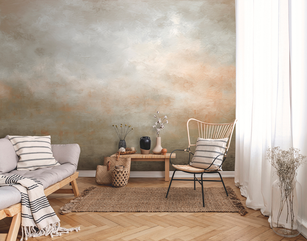 Papier peint panoramique Ciel Brumeux Dawn beige - Panorama 2 de Lutèce | Réf. LTC-PAN1722C