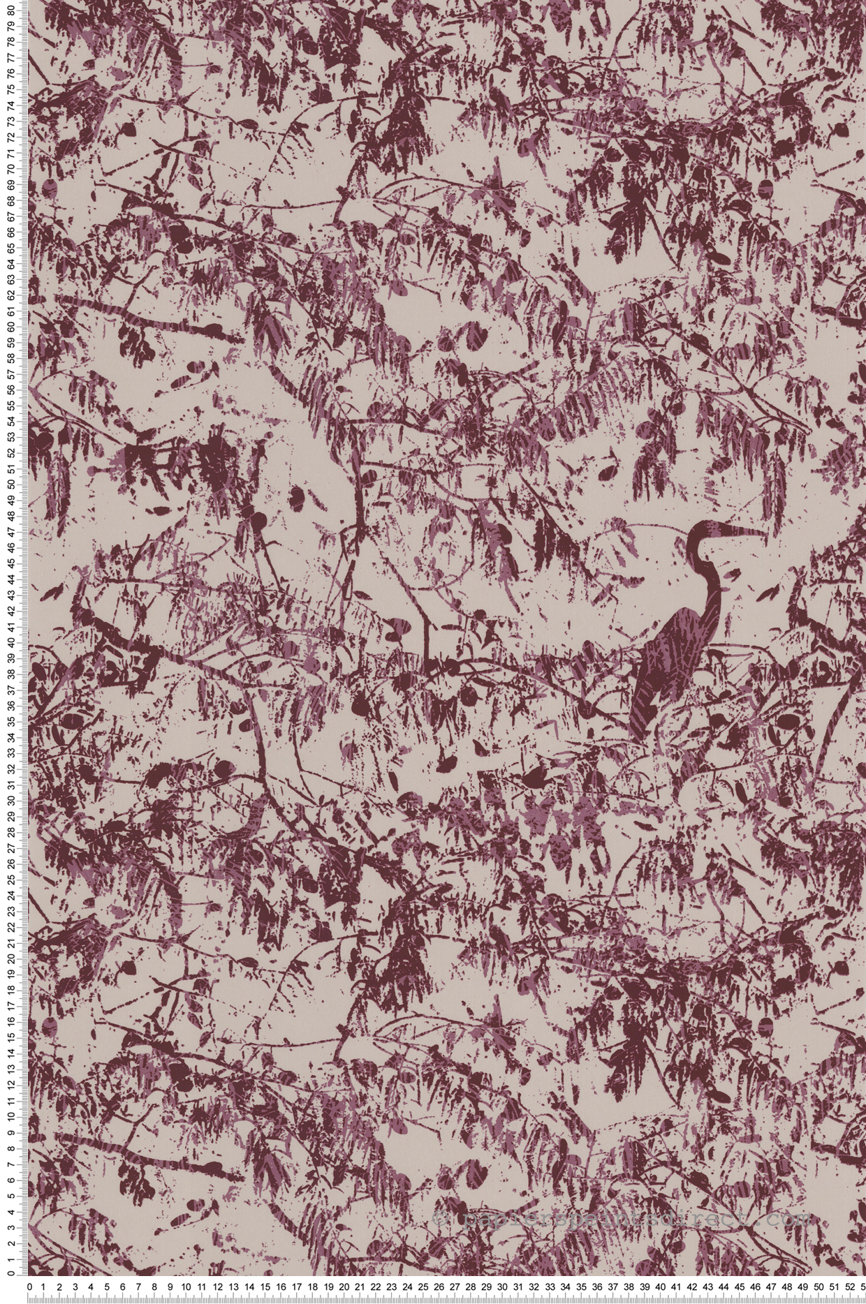 Papier peint Héron Abstrait prune - Guy Laroche de Lutèce | Réf. LTC-51246203