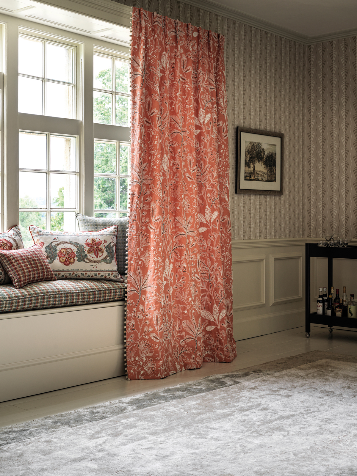 Papier peint Feuille Meridor beige - Signature de Nina Campbell | Réf. OSB-NCW4494-01