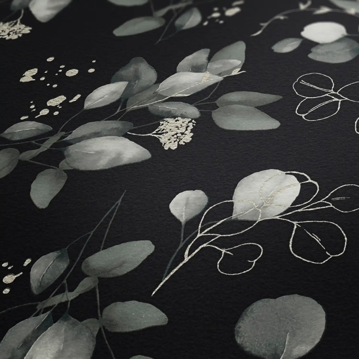 Papier peint Douce Nature noir métallisé - Pure Elegance d'A.S. Création AMBZ | Réf. AS-397685