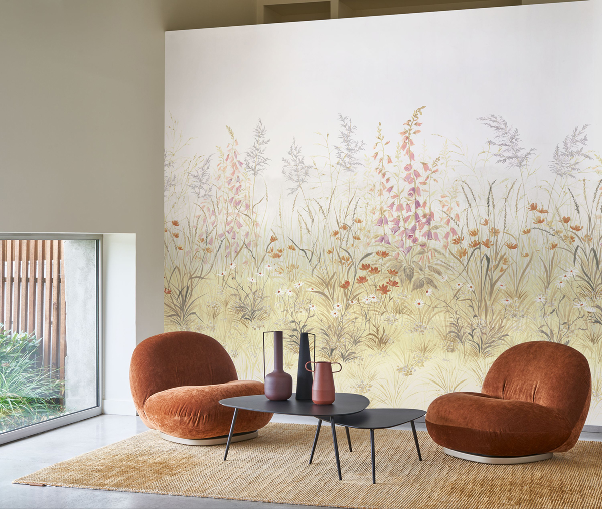 Papier peint panoramique Fleur Maison d'été L vert 300X310 - Wonderwalls 2 de Casadéco | Réf. WDWD200107409