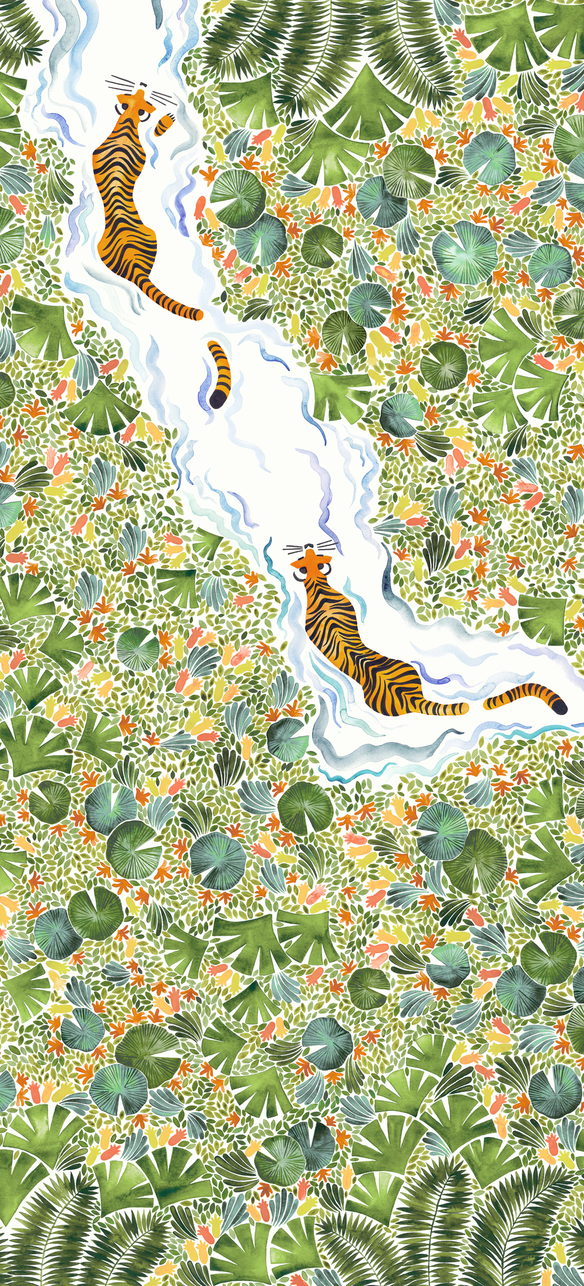 Papier peint panoramique Tigres Naturel B 4/5/6 - Isidore Leroy