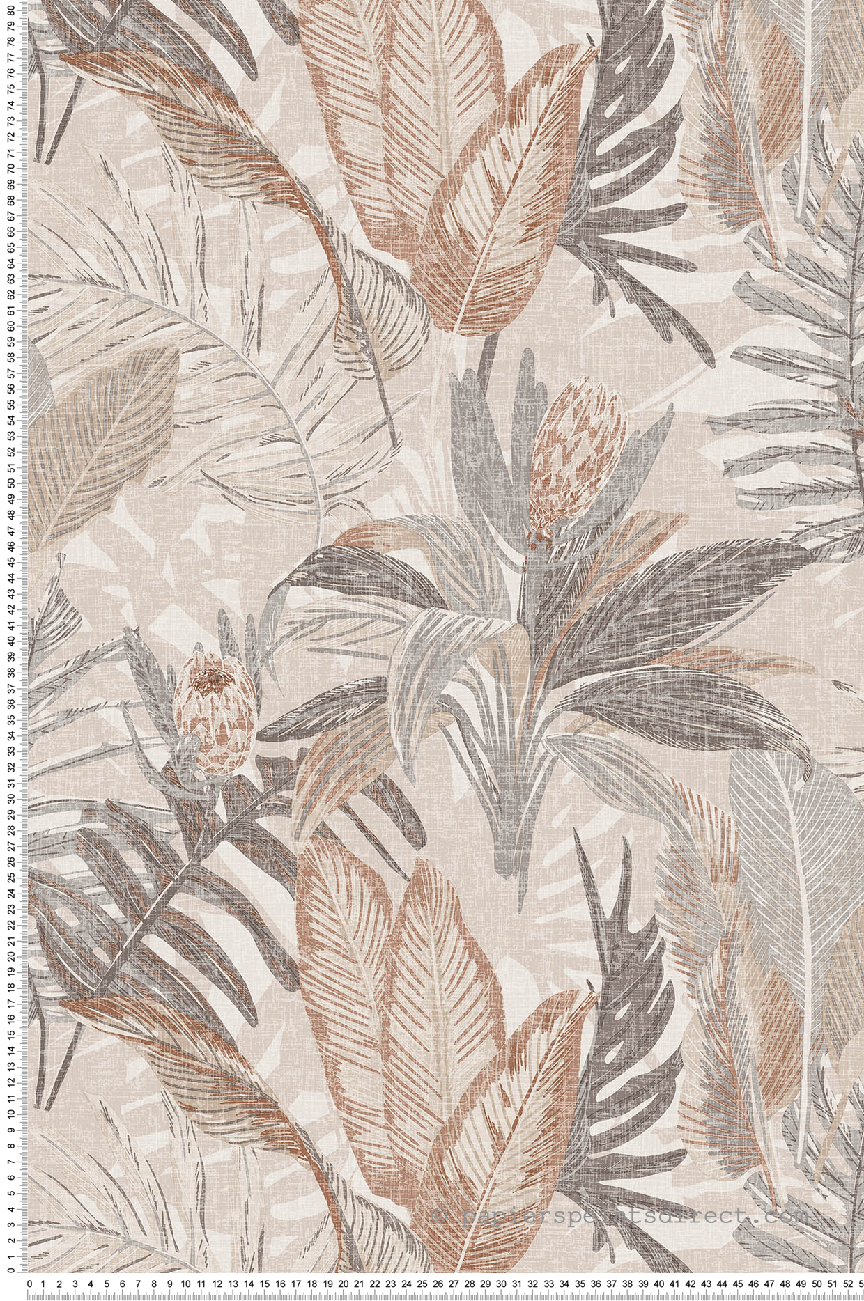 Papier peint Feuille Protéa rose gris - Fidji de Lutèce | Réf. LTC-8505-5